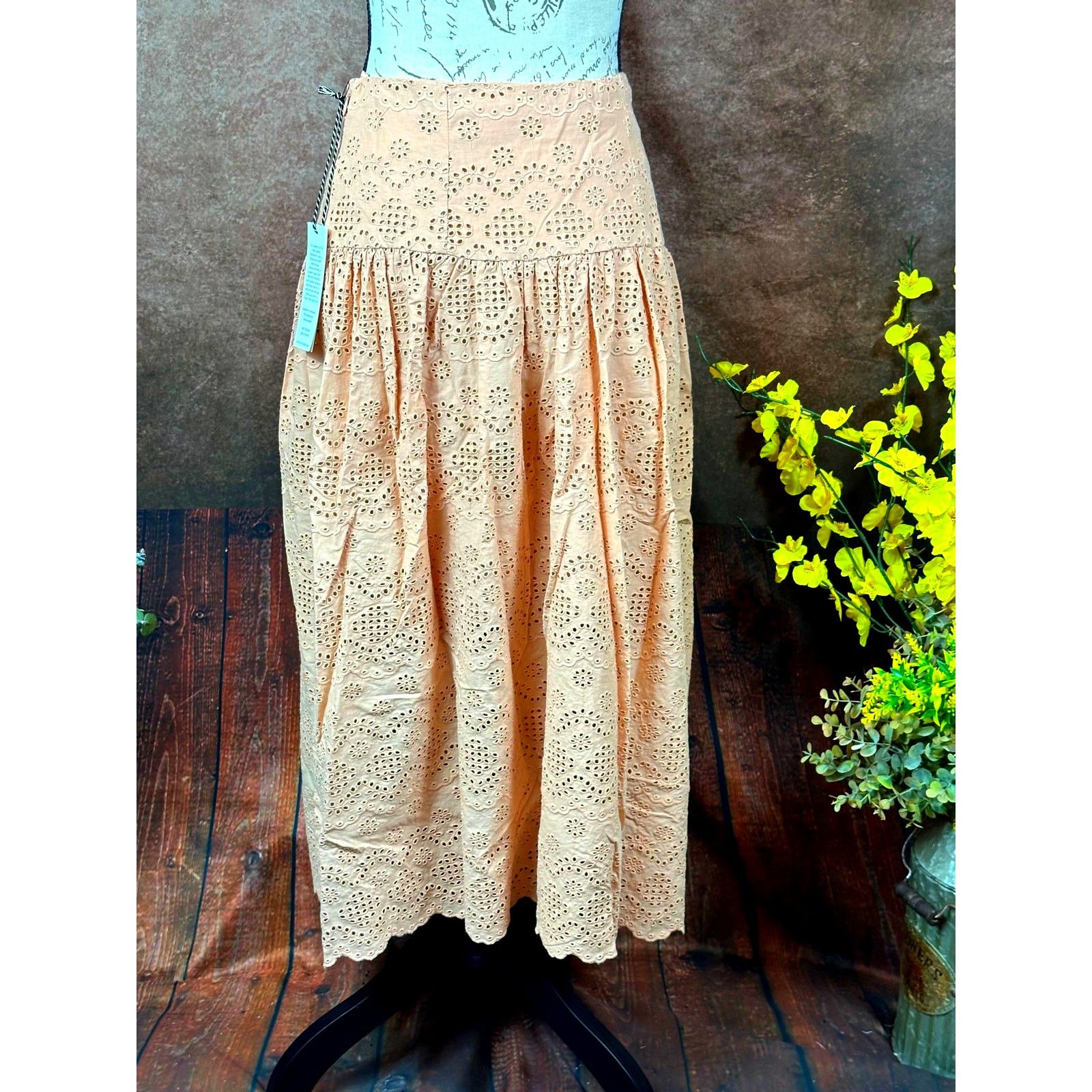 Other St Roche Winona Organic Cotton Peasant Skirt Midi Tan 4 Size 27" / US 4 / IT 40 - 2 Thumbnail