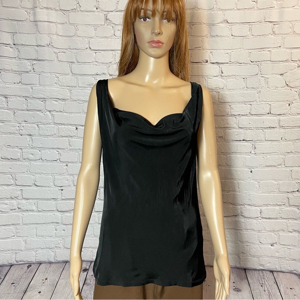 Iceberg Iceberg Black Cowl Neck Viscose Sleeveless Tank Top Made In Size L / US 10 / IT 46 - 1 Thumbnail