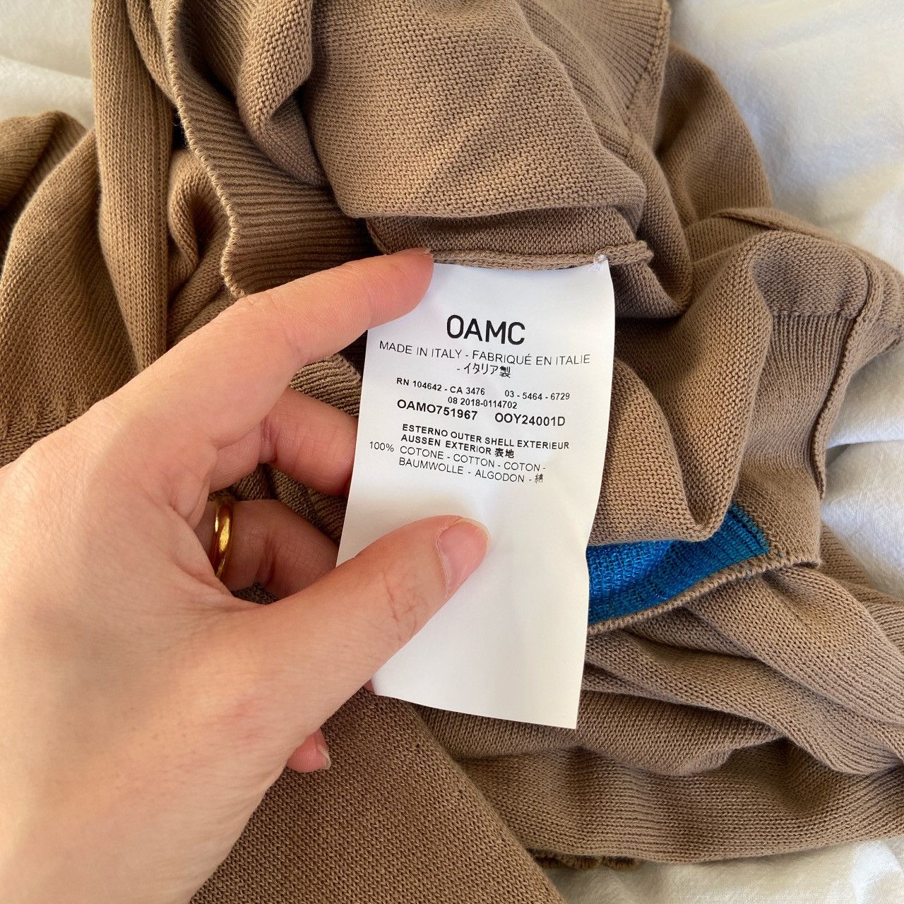 OAMC OAMC Tan and blue patchwork sweaters Size US S / EU 44-46 / 1 - 7 Thumbnail