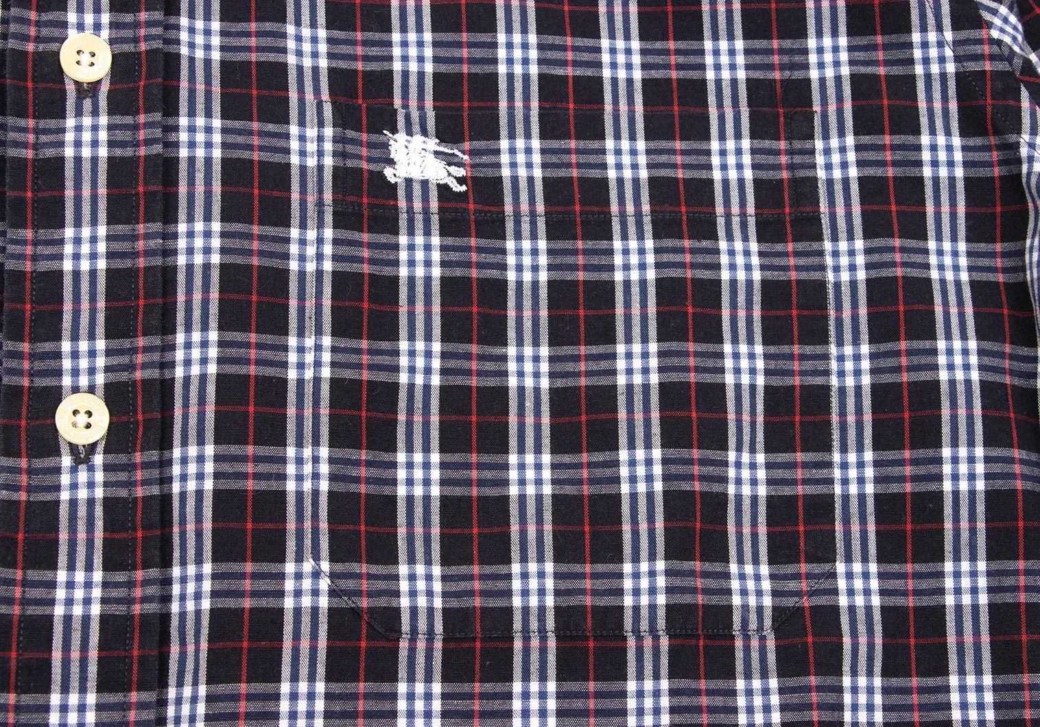 Burberry Point Embroidered Check Button-Down Shirt in Navy Size US S / EU 44-46 / 1 - 6 Thumbnail