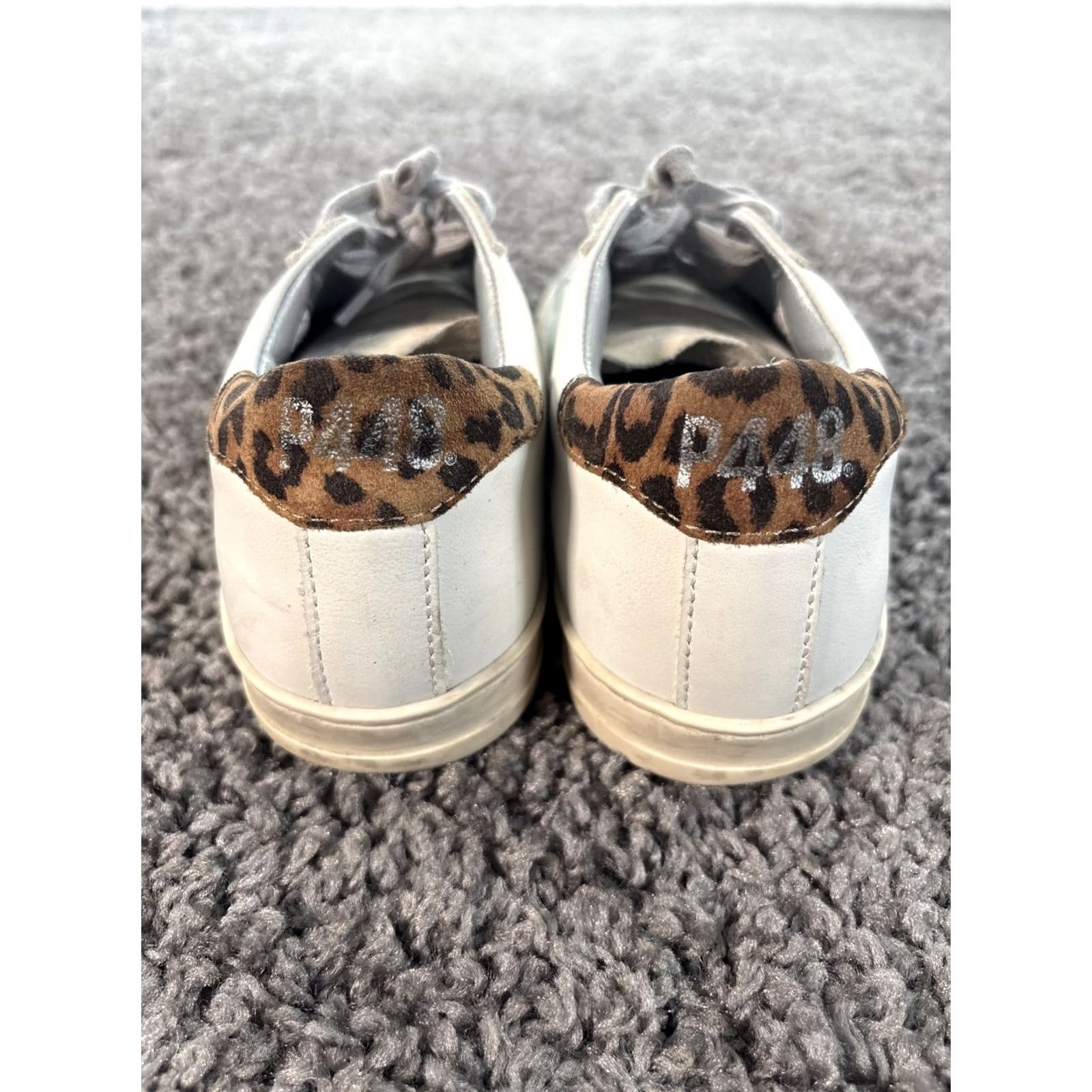 P448 P448 Sneakers Women Leather White Leopard You Can Surf Later EU 37 US 6.5 Sneaker Low Top Lace Up Size US 7 / IT 37 - 3 Thumbnail