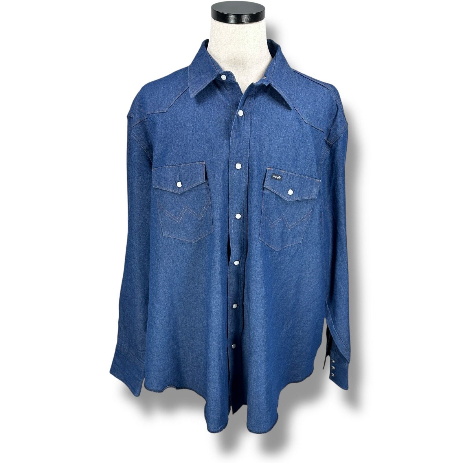 Wrangler Wrangler Denim Shirt Men’s 3X Big Blue Western Long Sleeve Size US XXL / EU 58 / 5 - 1 Thumbnail
