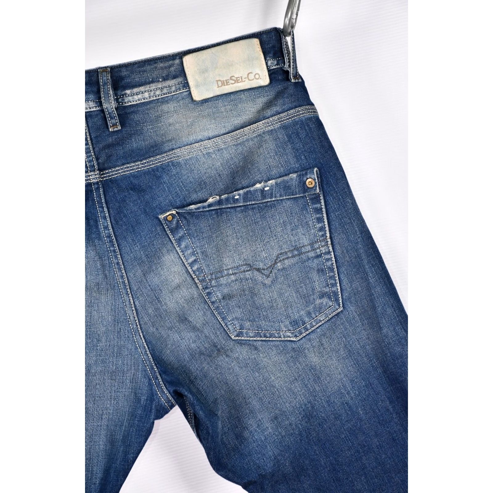 Diesel Diesel Krooley Regular Slim-Carrot Jeans W33 L32 Jeans Slim Regular Diesel Mens Straight 100% Cotton Blue Pattern Solid 33x32 Size US 33 - 6 Thumbnail
