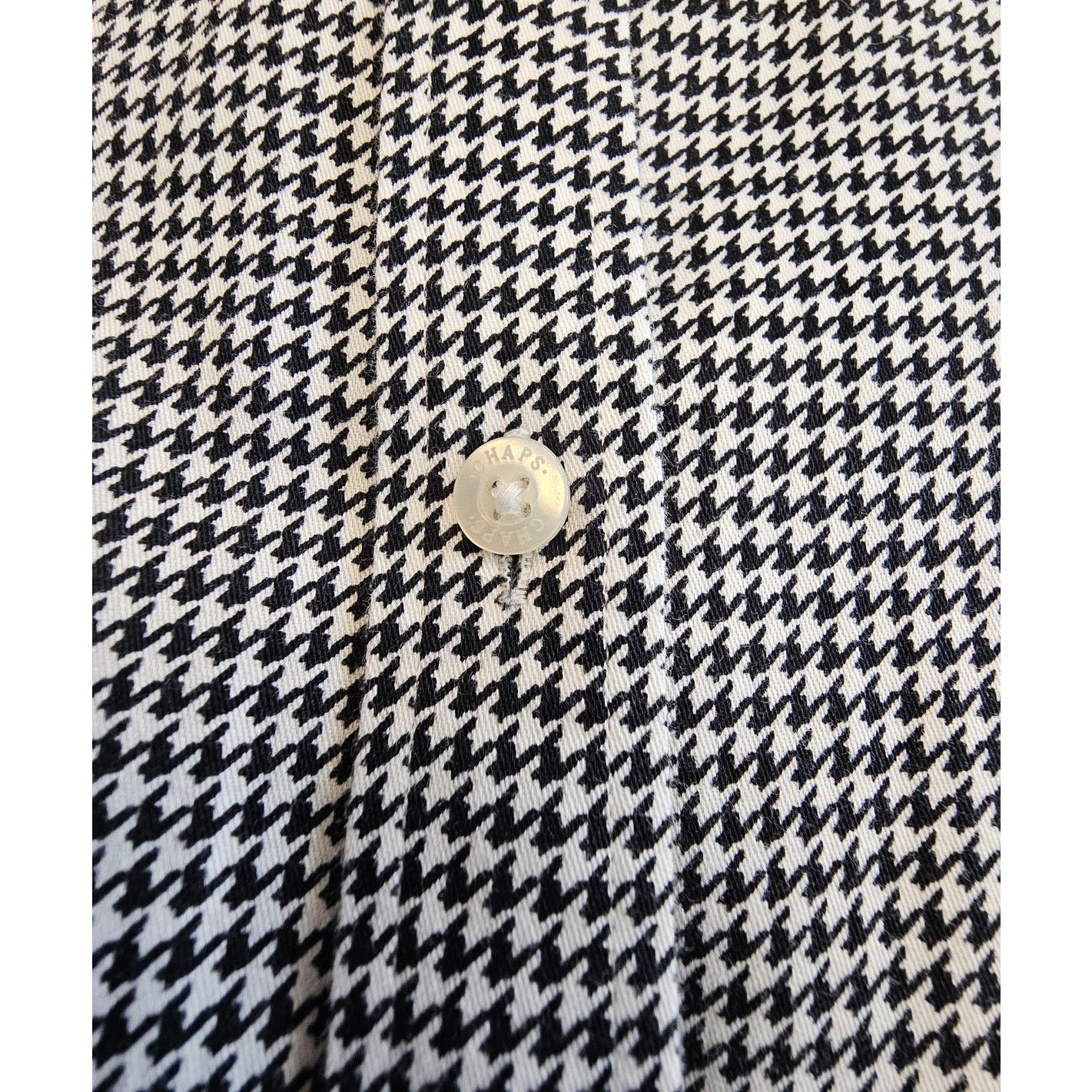 Chaps CHAPS Cotton Houndstooth Casual Button Front Shirt Top M Size M / US 6-8 / IT 42-44 - 7 Thumbnail