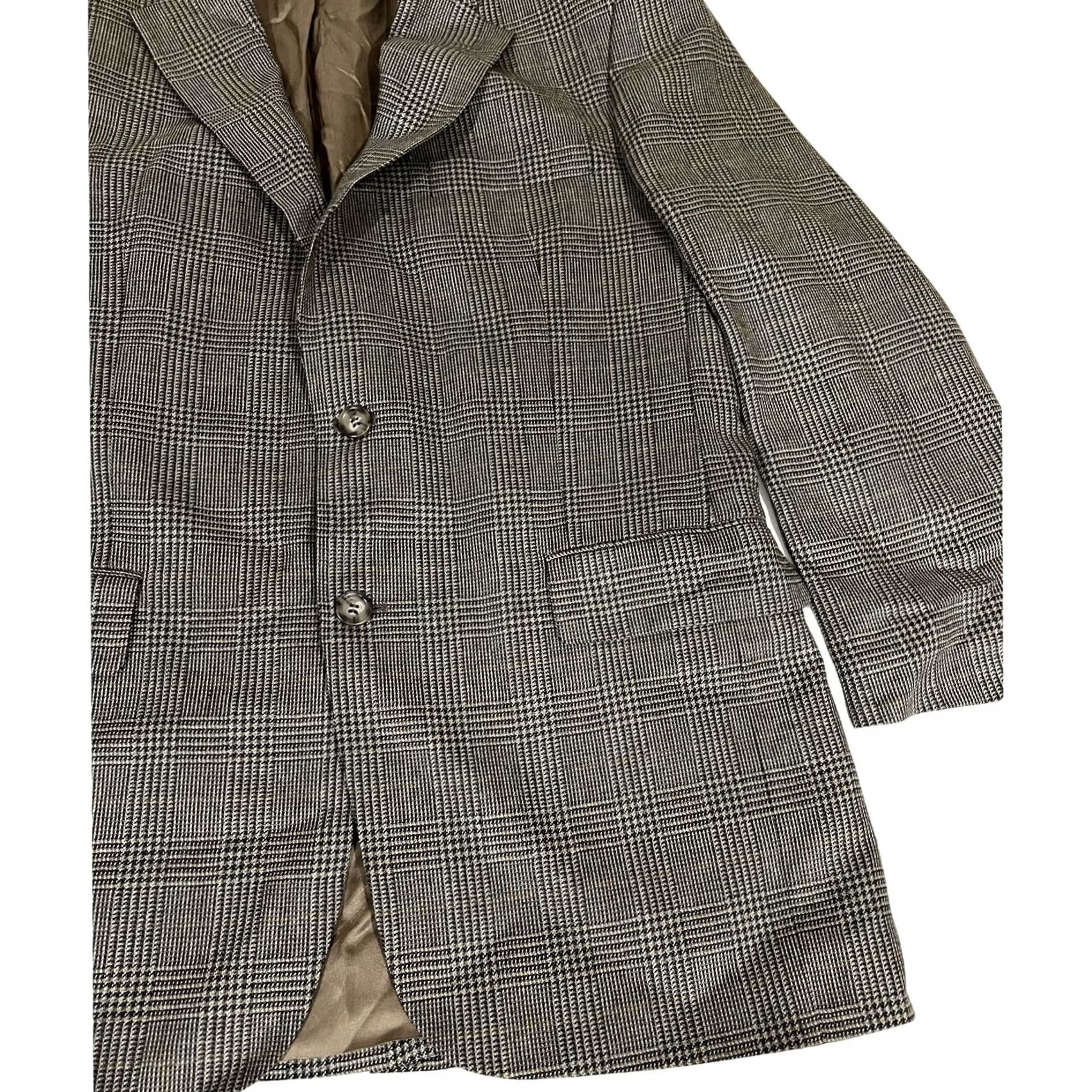 Jos. A. Bank Jos A. Bank Blazer Sport Coat Windowpane Plaid Silk Wool Size 40R Men Size 40R - 2 Thumbnail