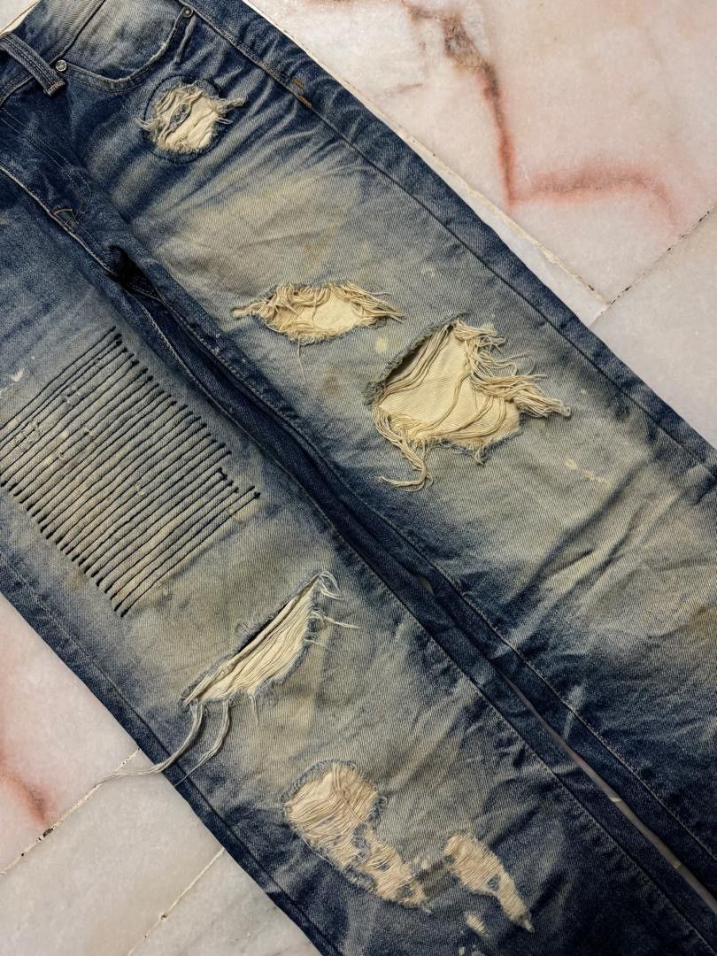 Undercover Insane💥Sashiko Boro 90s Japanese Kapital Style Distress Jean Size US 30 / EU 46 - 7 Thumbnail