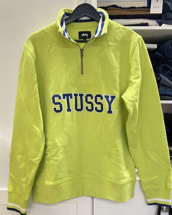 Half Zip Mock Neck Sweatshirt in lime – Stüssy