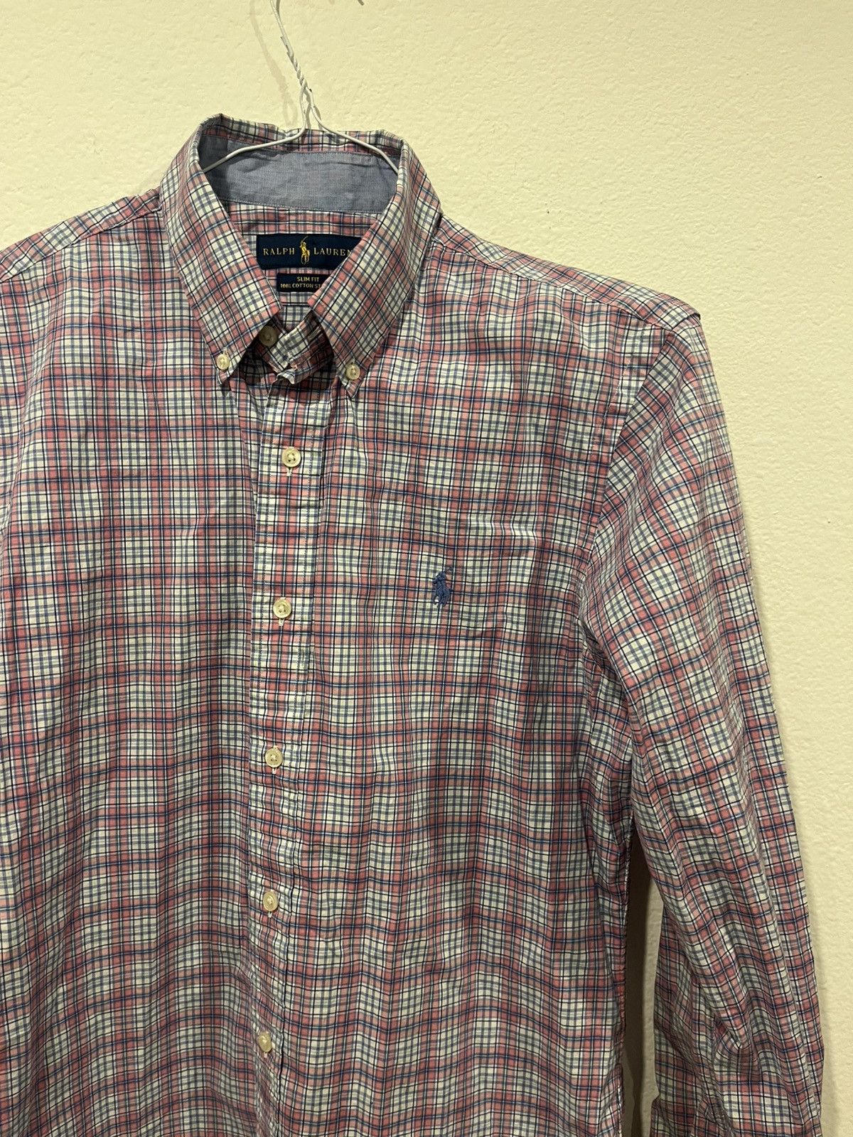 Ralph Lauren Ralph Lauren Men’s Blue Pink Plaid Slim Fit Shirt Size US M / EU 48-50 / 2 - 3 Thumbnail