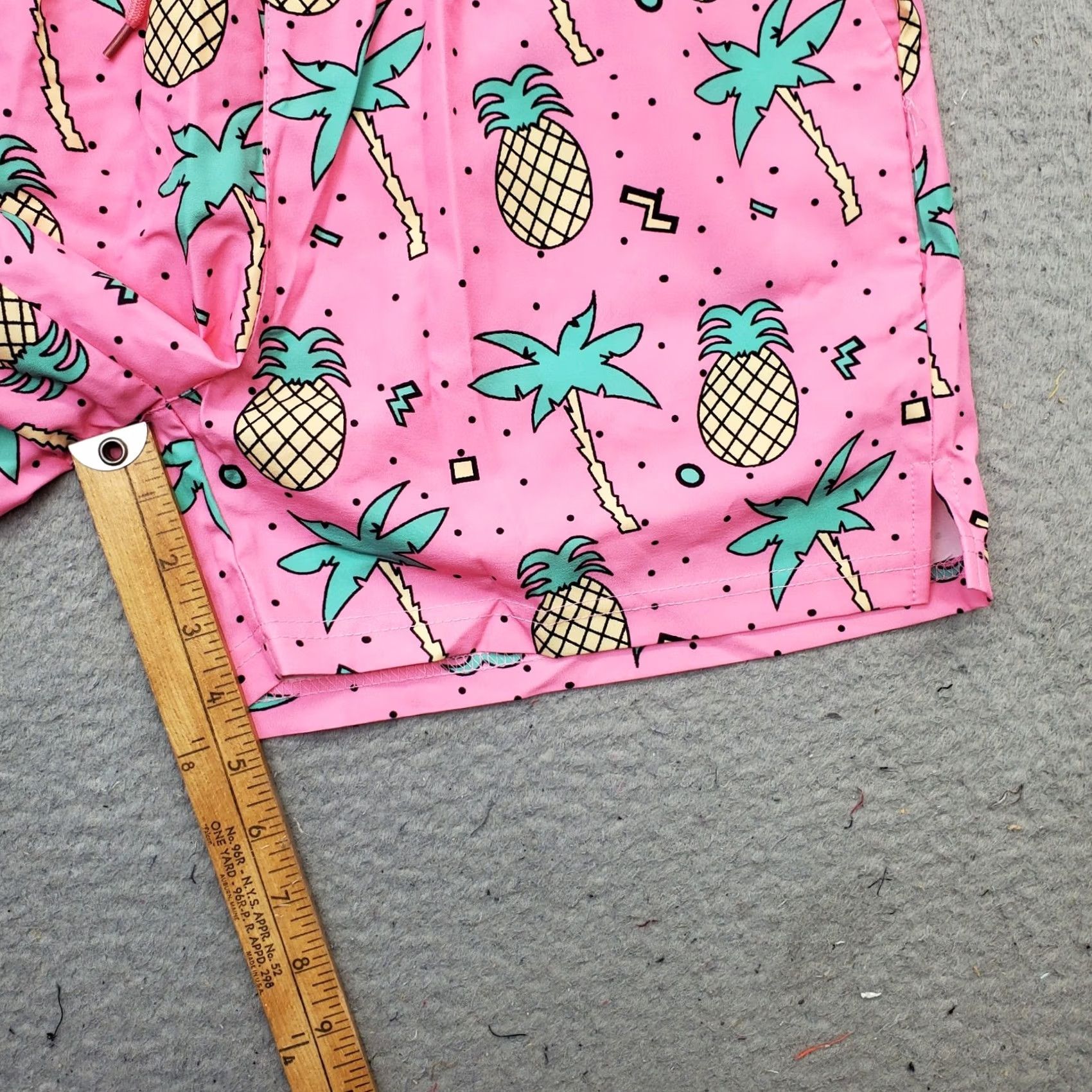 Vintage Women Pineapple Print Swim Trunk Shorts M Multi Lined Elastic Waist Size 32" / US 10 / IT 46 - 4 Thumbnail