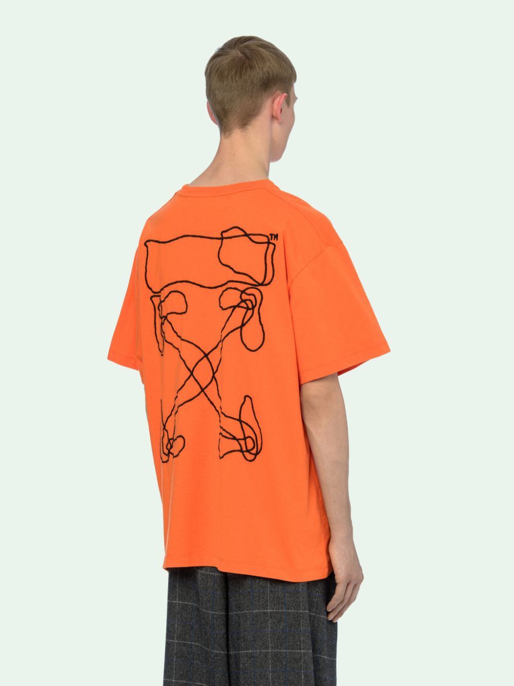 Off-White Orange Embroidered Scribble Arrows Oversized Logo T-Shirt Size US M / EU 48-50 / 2 - 3 Thumbnail
