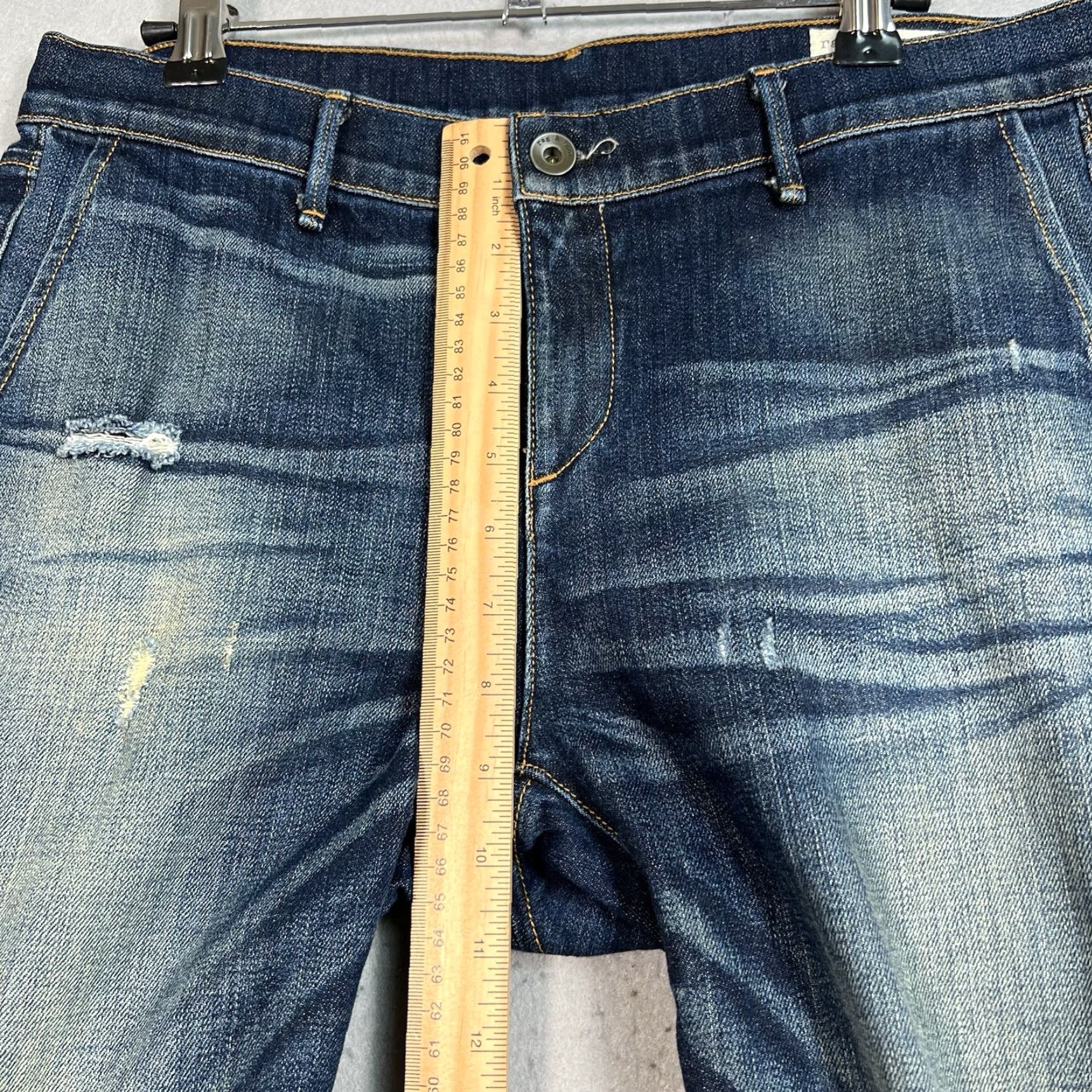 Rag & Bone VINTAGE rag & bone Jeans Womens Slim Tapered 25 Blue Dark Wash Denim Cotton Blend Size 42" / US 20 - 7 Thumbnail