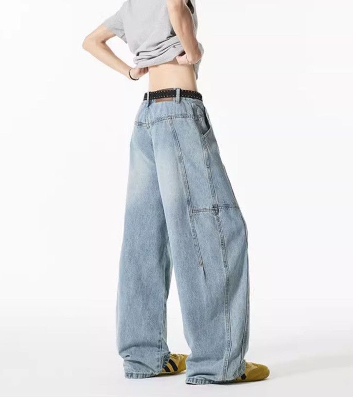 Japanese Brand American retro blue loose straight-leg scimitar jeans Size US 32 / EU 48 - 5 Thumbnail