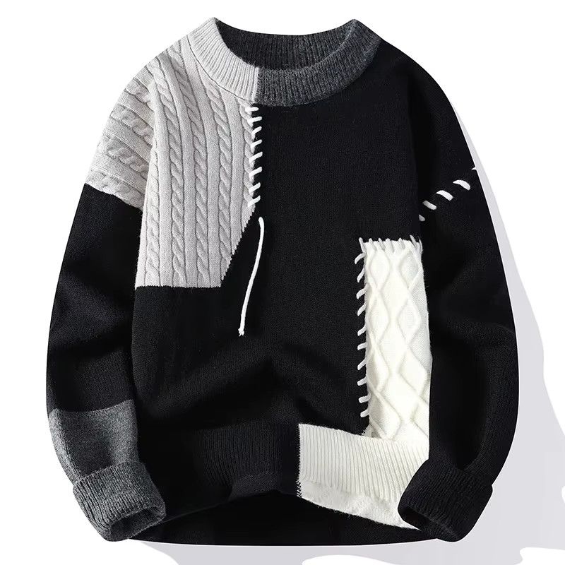 Japanese Brand × Vintage Retro Patchwork Fluffy Knitwear Sweater High Street Size US M / EU 48-50 / 2 - 1 Thumbnail