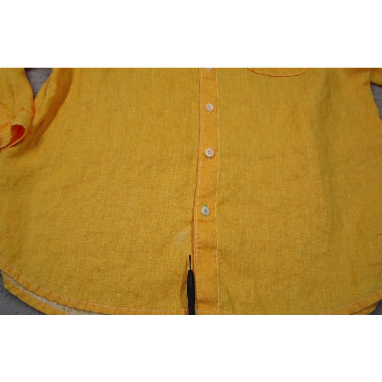 Tommy Bahama Tommy Bahama Men's Yellow Linen Long Sleeve Button Up Shirt XL Beach Classic Tropical Size US XL / EU 56 / 4 - 4 Thumbnail