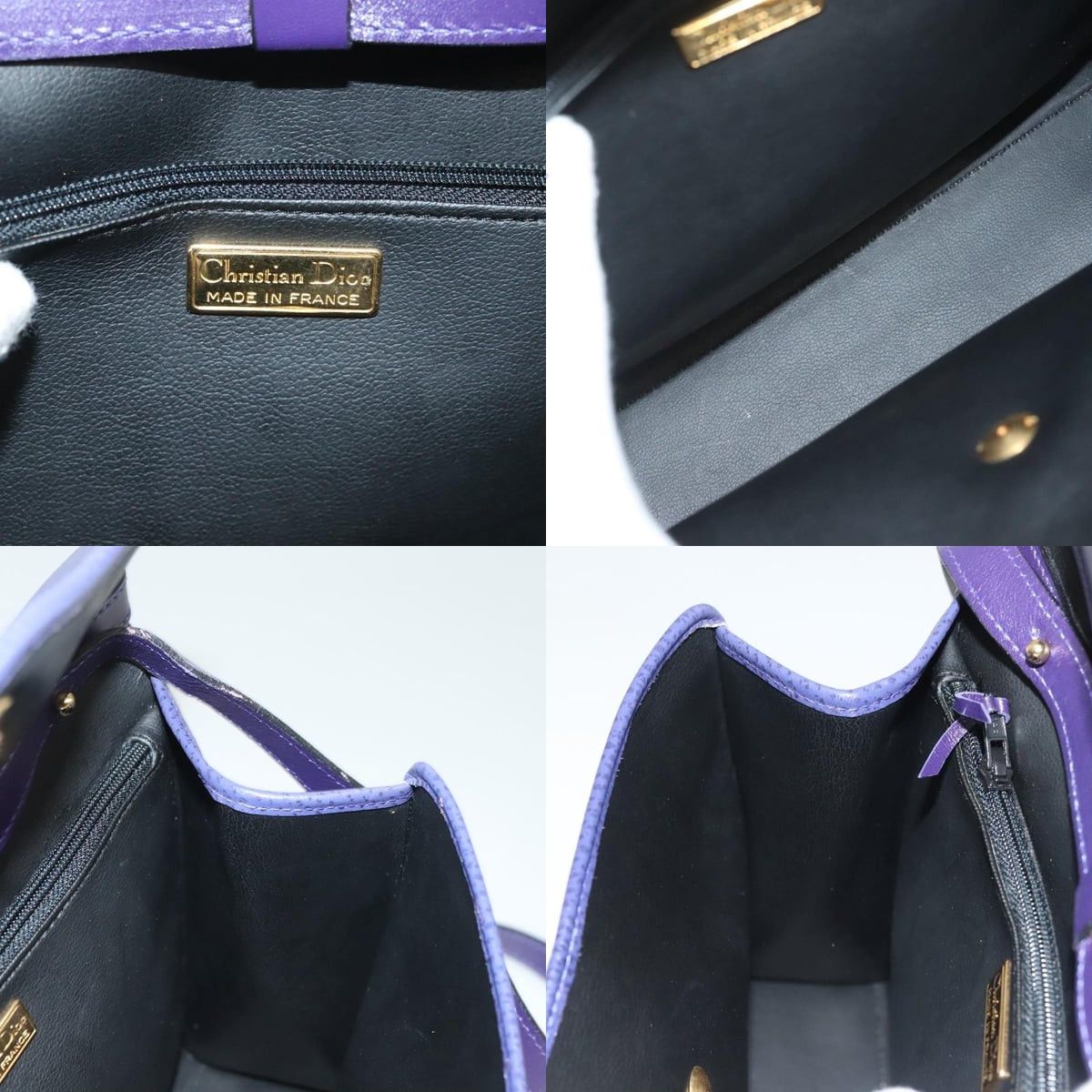 Dior DIOR Hand Bag Leather Gold Purple Gray Size ONE SIZE - 12 Thumbnail