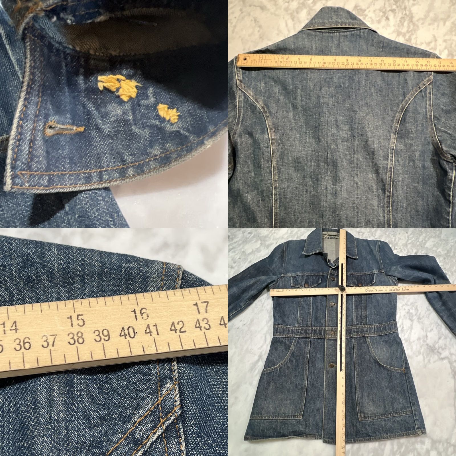 Levi's VINTAGE Levi’s Jacket Men's M Orange Tab Split Tail Chore Long Denim Blue 70s Workwear Size US 31 - 10 Thumbnail