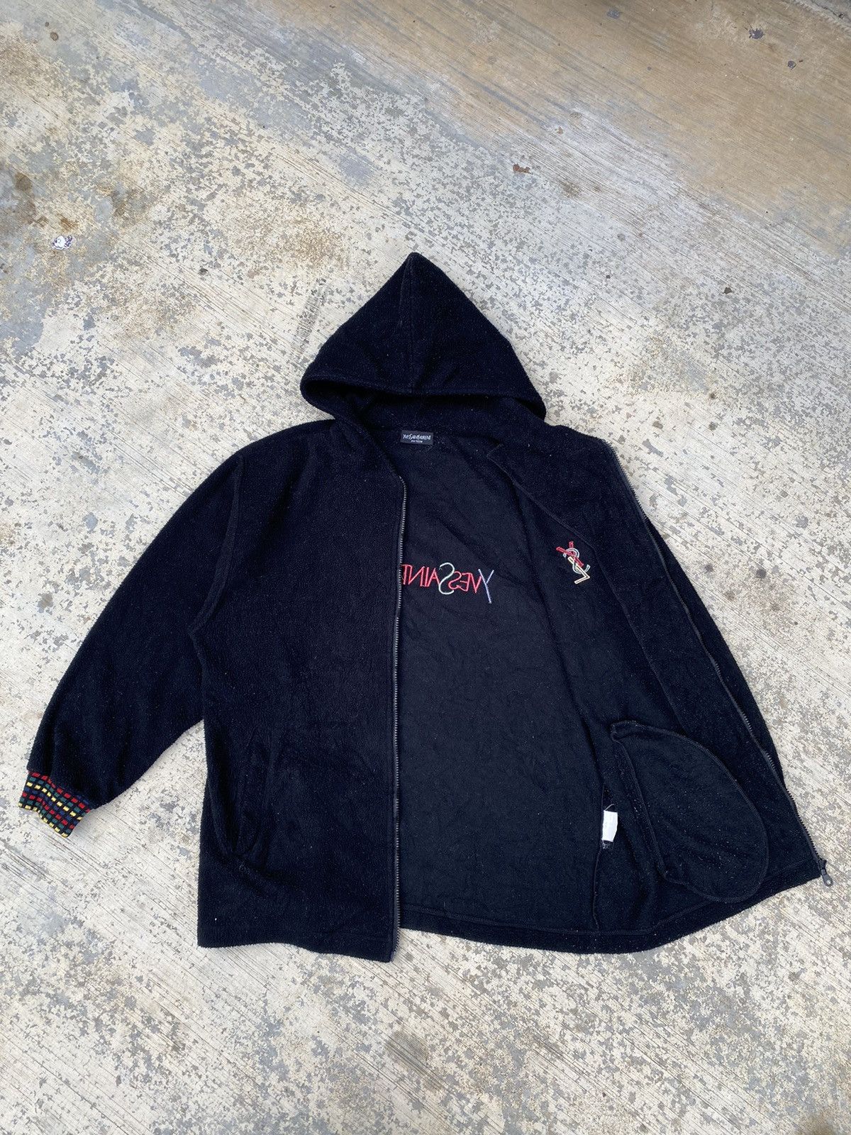 Yves Saint Laurent Yves Saint Laurent embroidery spellout fleece hoodies Size US L / EU 52-54 / 3 - 3 Thumbnail