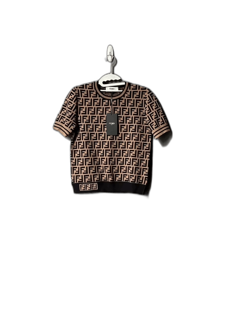 Fendi Fendi Short Sleeve Knit Top with Logo Size US M / EU 48-50 / 2 - 1 Thumbnail