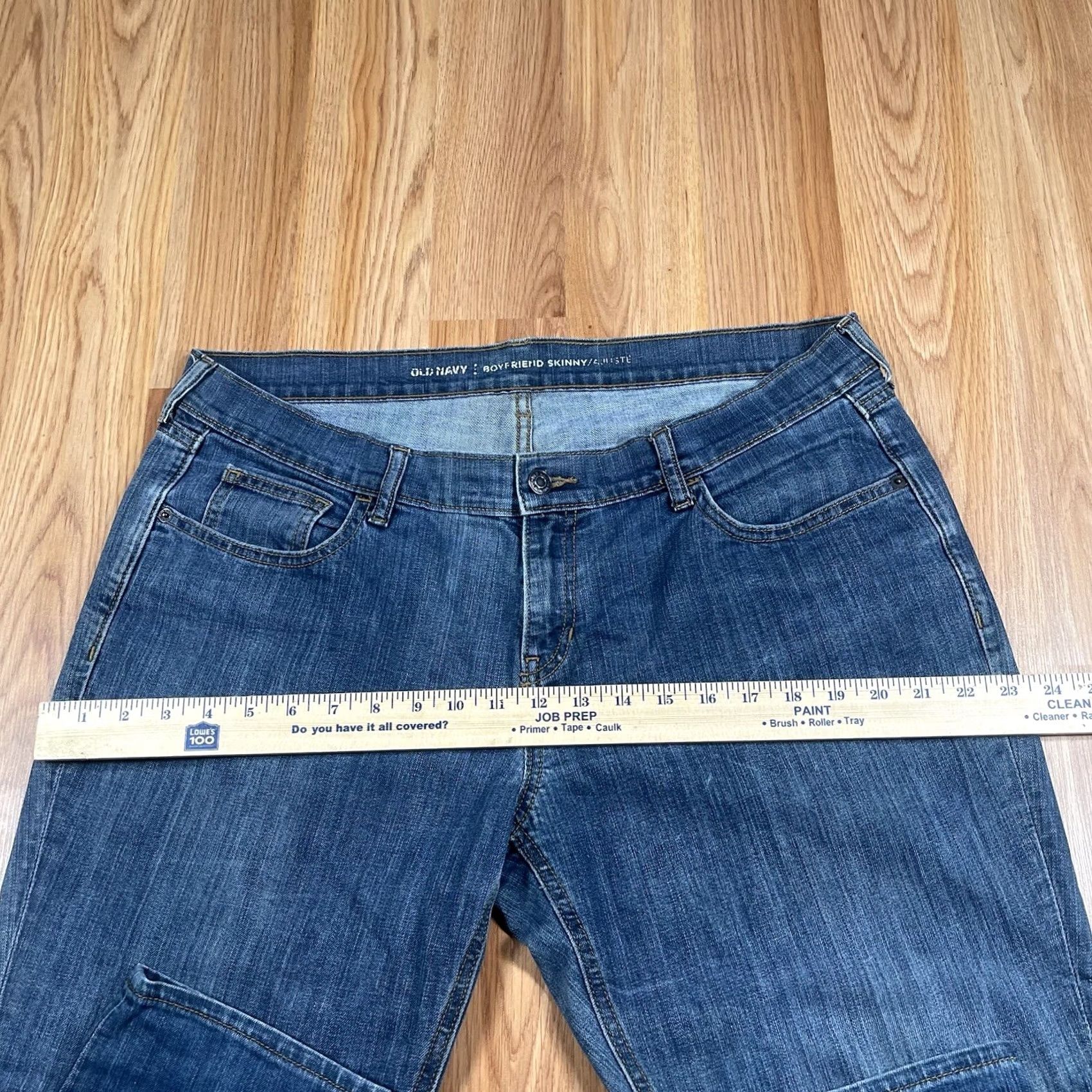 Old Navy Old Navy Jeans Womens 14 Boyfriend Skinny Leg Mid Rise Stretch Blue Denim Pants Size 36" / US 14 / IT 50 - 5 Thumbnail