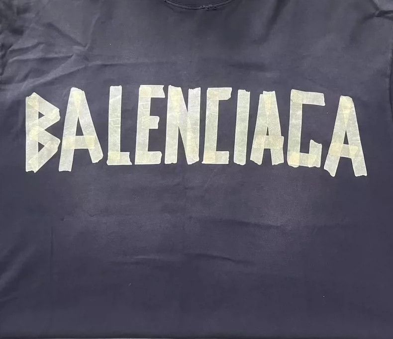 Balenciaga Balenciaga Tape Letter Logo Printed Crew Neck Short Sleeve Size US M / EU 48-50 / 2 - 3 Thumbnail