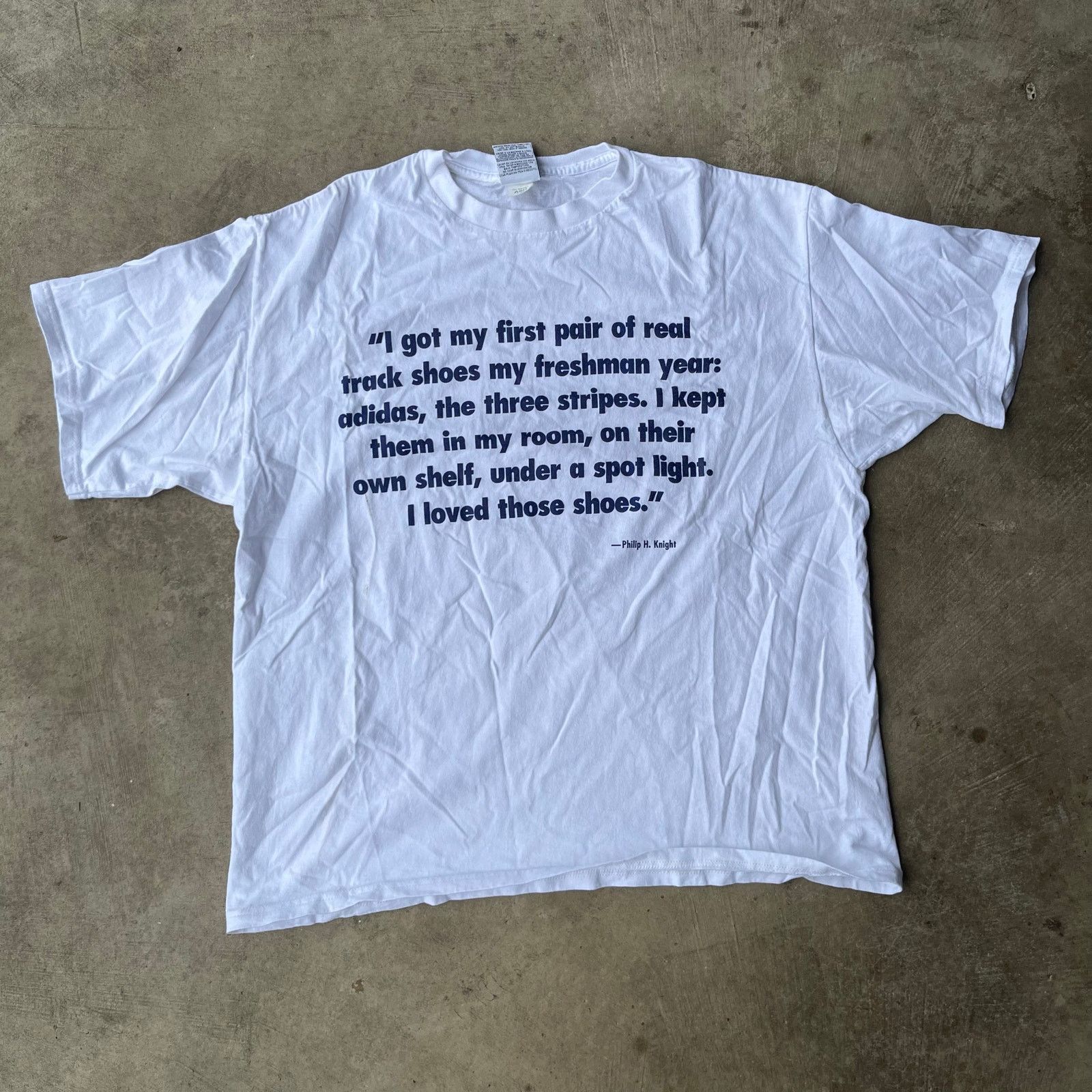Vintage VINTAGE PHIL KNIGHT ADIDAS QUOTE SHIRT 90S XL WHITE Size US XL / EU 56 / 4 - 2 Thumbnail
