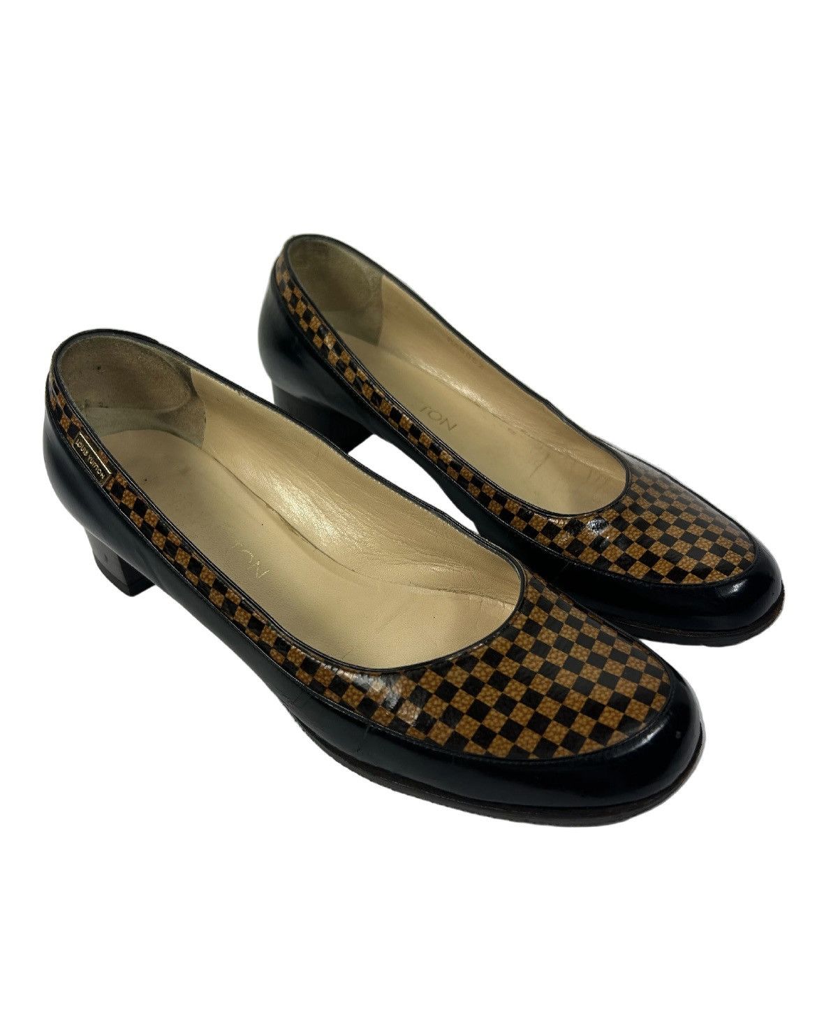 Louis Vuitton Louis Vuitton Damier Ebene Heels Size US 5.5 / IT 35.5 - 1 Thumbnail