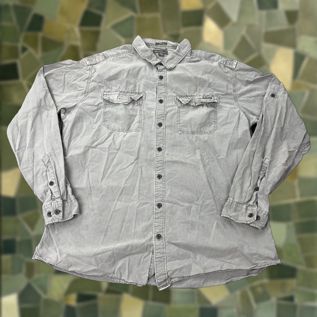 Eddie Bauer Eddie Bauer Shirt Mens Tall XL Gray Classic Fit Ripstop Long Sleeve Roll Tab Size US XL / EU 56 / 4 - 1 Thumbnail