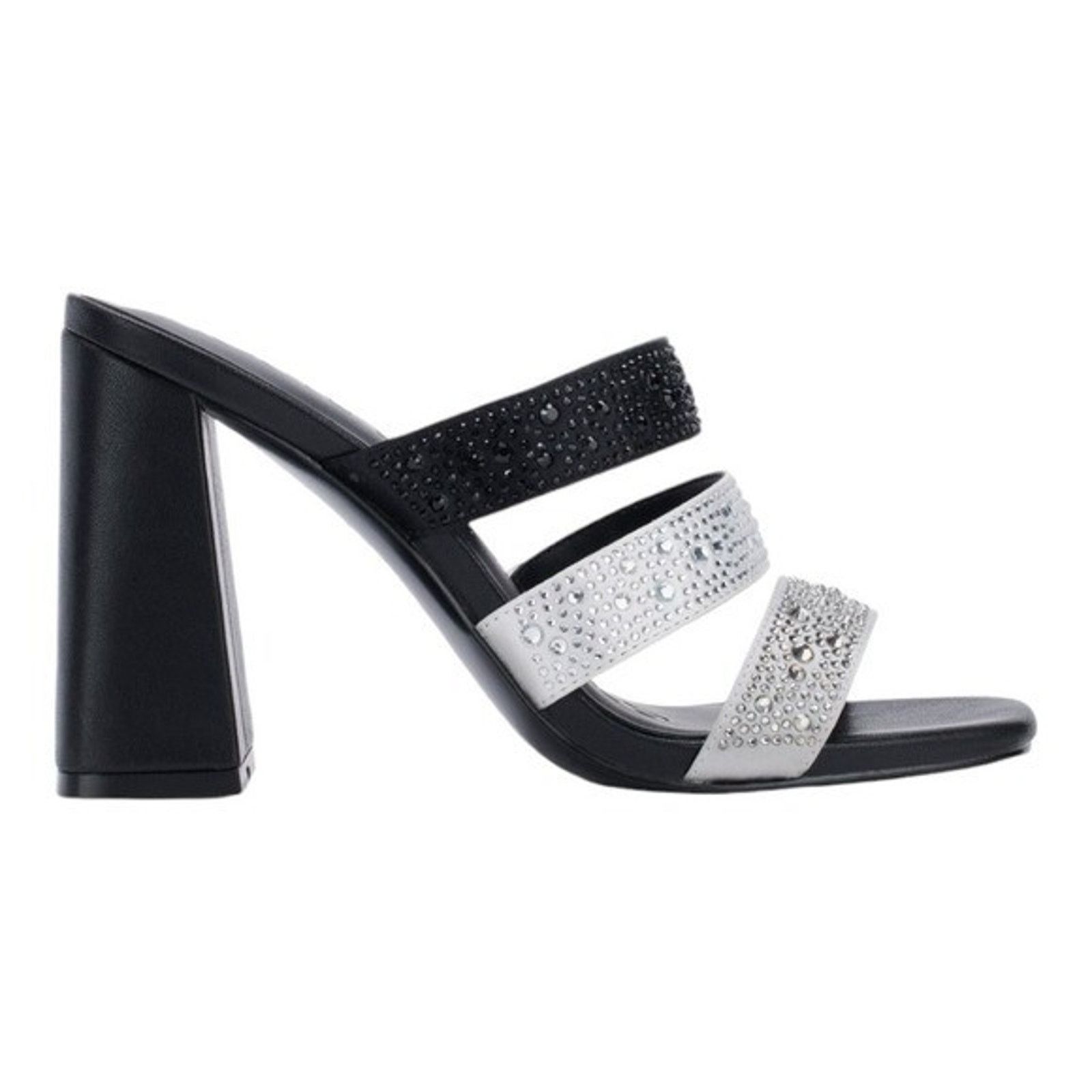 Karl Lagerfeld Karl Lagerfeld Black Rhinestone Block Heel Sandals Size 6 Size US 6 / IT 36 - 4 Thumbnail