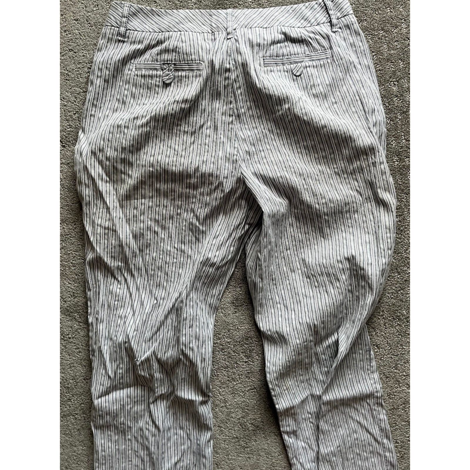 Talbots VINTAGE Talbots Women's Pants Striped Blue Casual Size 12 Stretch Size 34" / US 12 / IT 48 - 4 Thumbnail