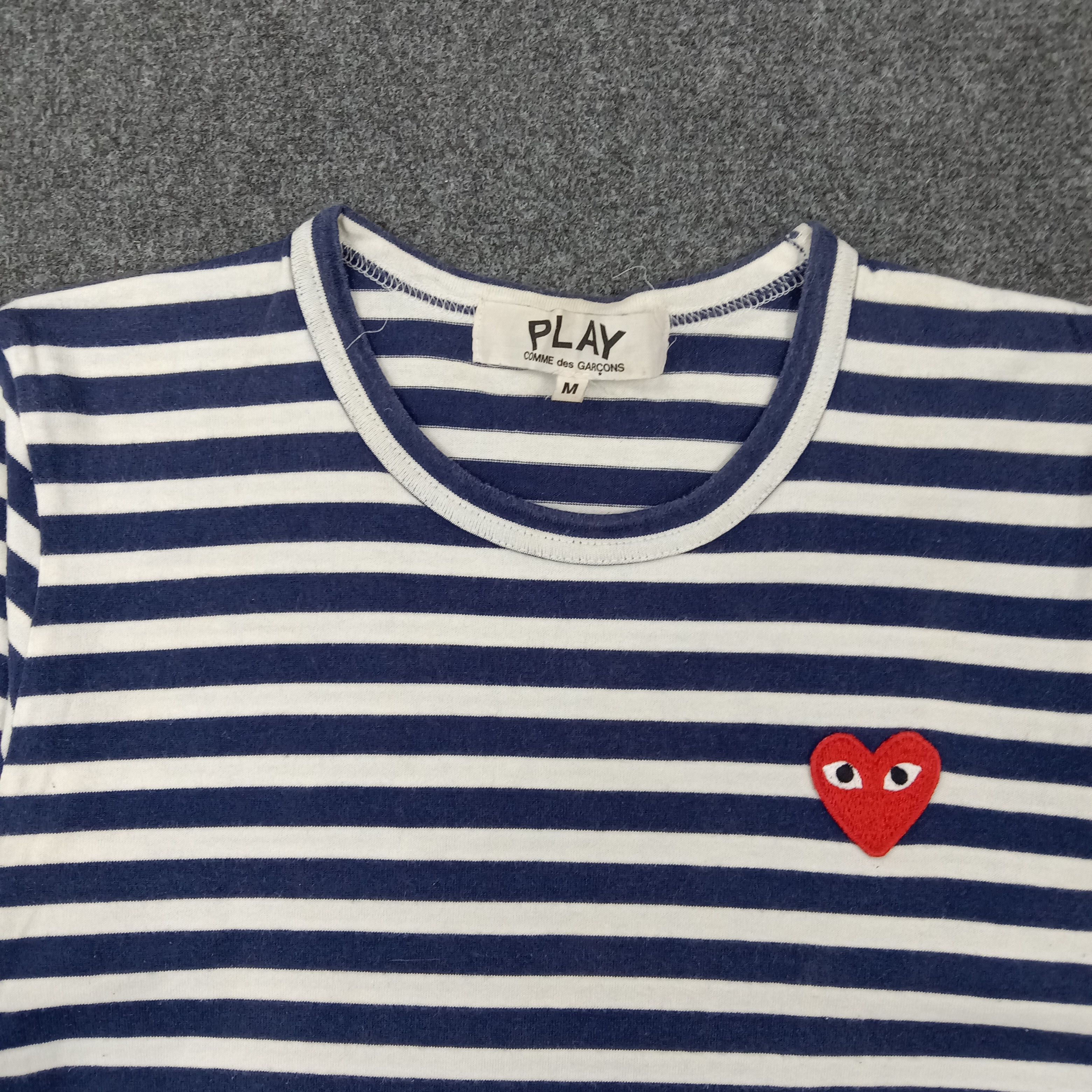 Comme des Garcons PLAY × Japanese Brand × Vintage Comme Des Garcons Play Japanese Brand Striped Tshirt Size XS / US 0-2 / IT 36-38 - 2 Thumbnail