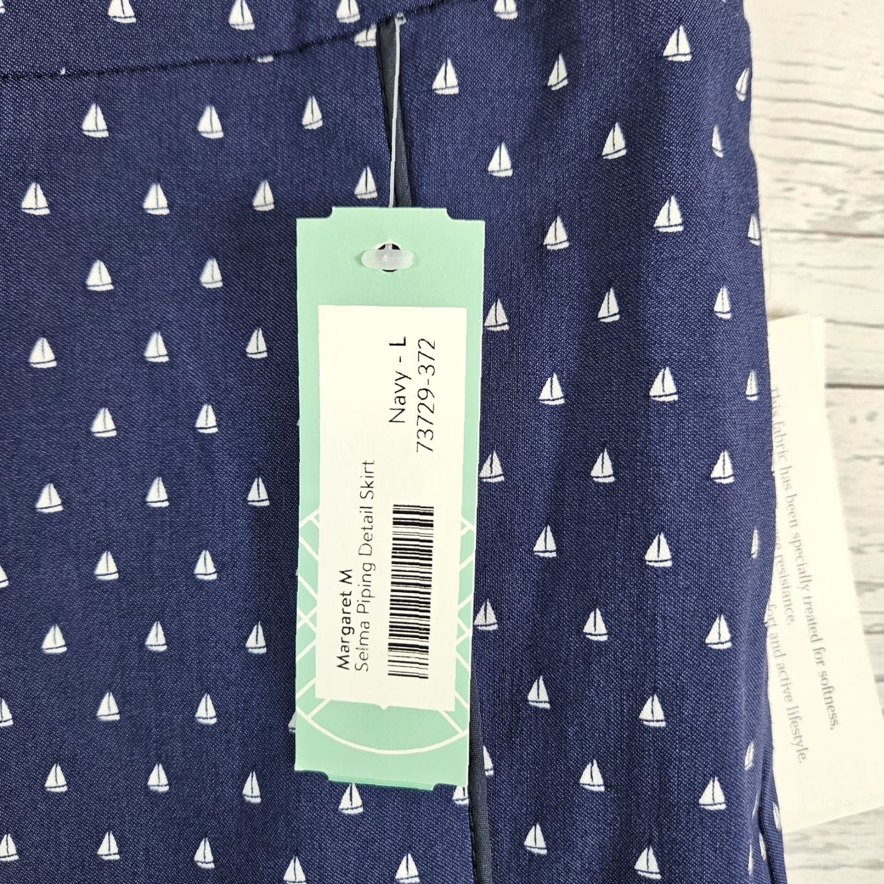 Vintage VINTAGE Margaret M Skirt Womens Pull On Knee Length Nylon Rayon Spandex Blue White Sailboats Large Size 36" / US 14 / IT 50 - 3 Thumbnail