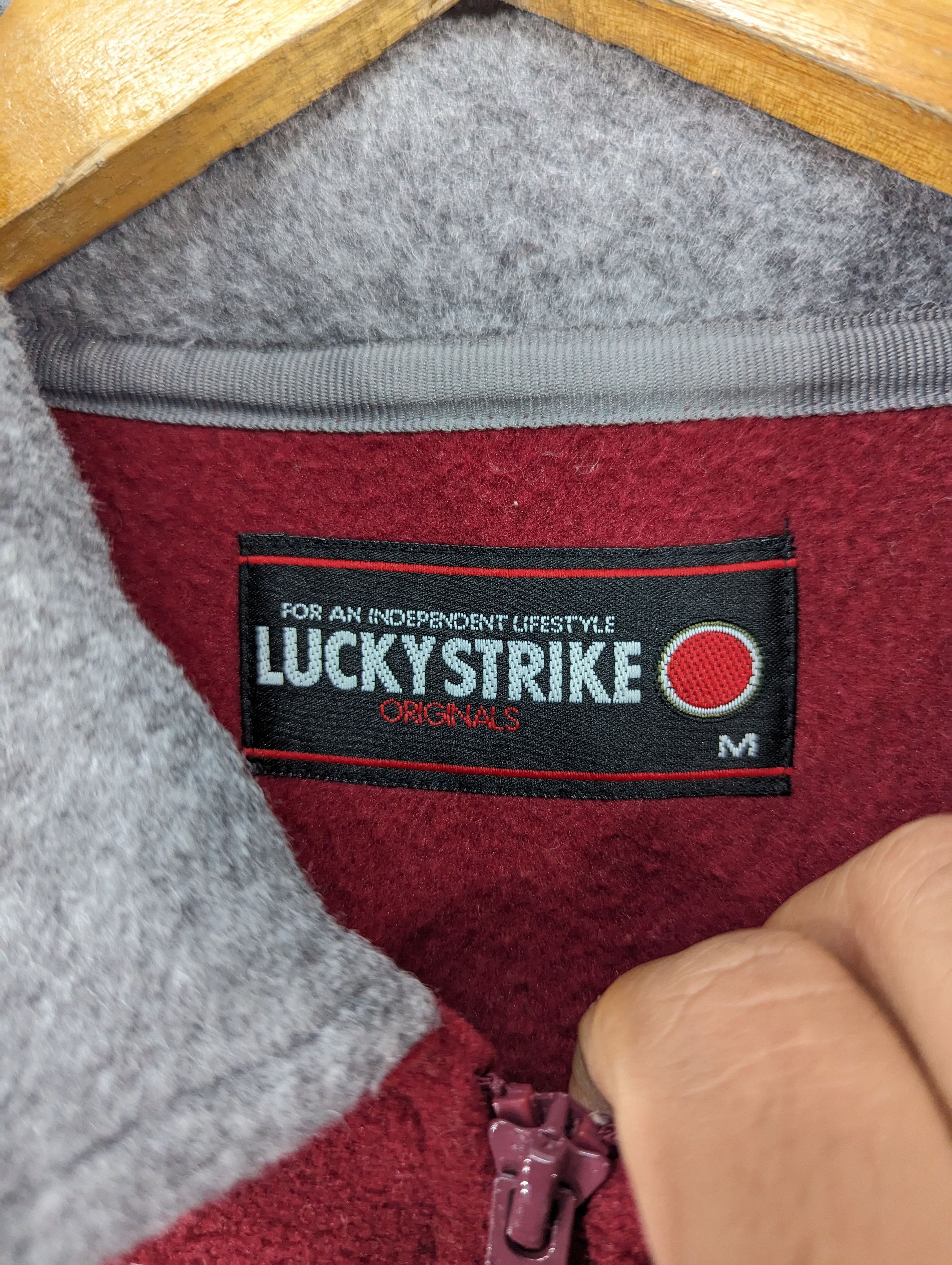 Sports Specialties × Vintage Vintage Lucky Strike Fleece Halfzipper Shirt Jacket Size US M / EU 48-50 / 2 - 9 Thumbnail