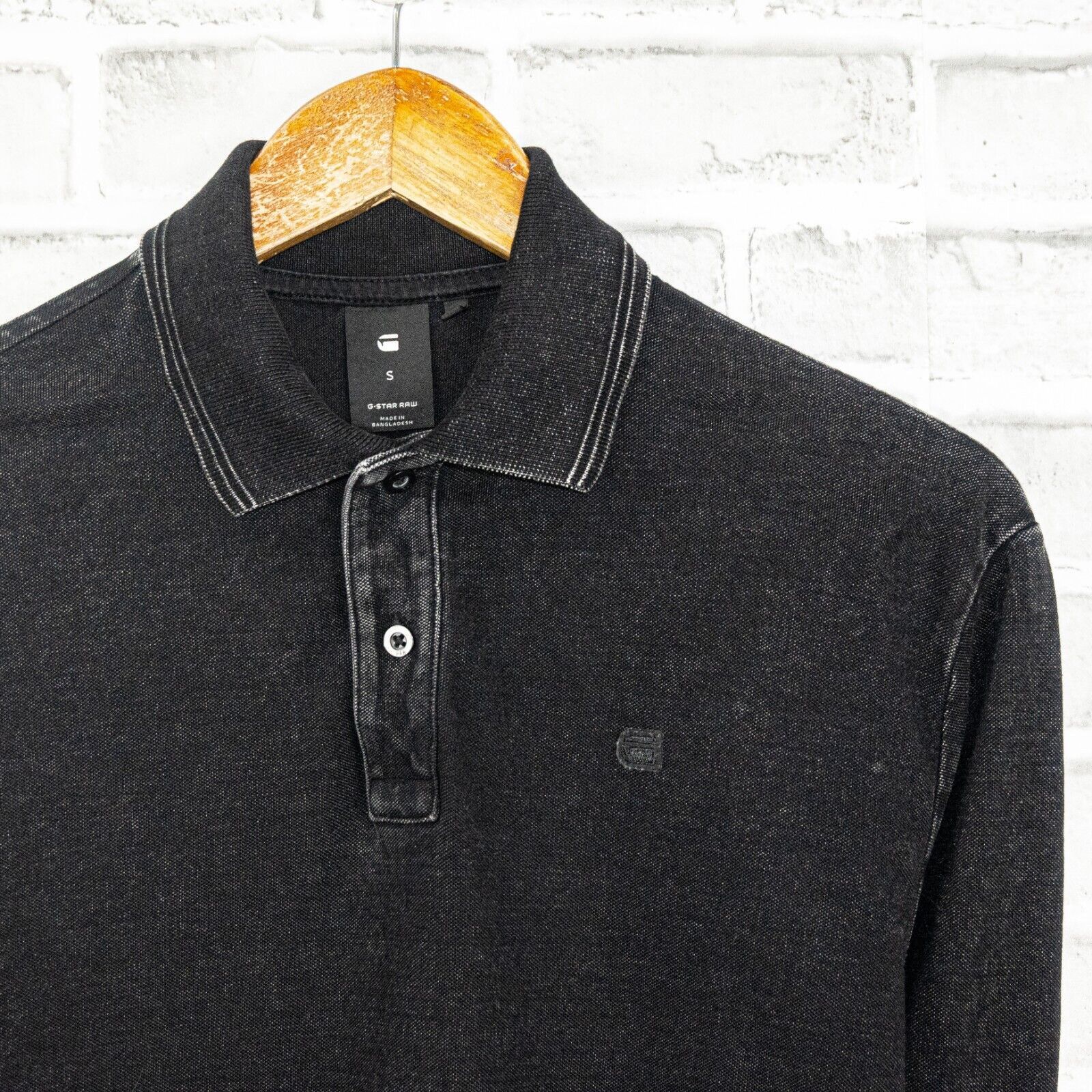 G-Star G Star Raw Long Sleeve Polo Shirt in Black Cotton Small Size US S / EU 44-46 / 1 - 5 Thumbnail