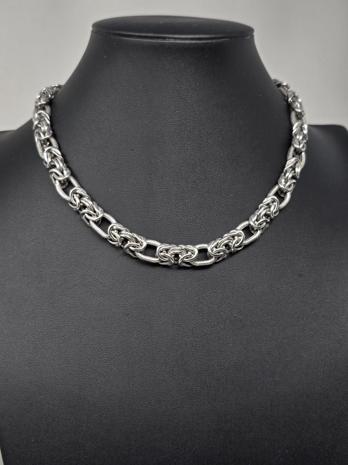 MR & MRS ITALY Sterling Silver Byzantine Chain Leopard Clasp 17in 60g Size ONE SIZE - 7 Thumbnail