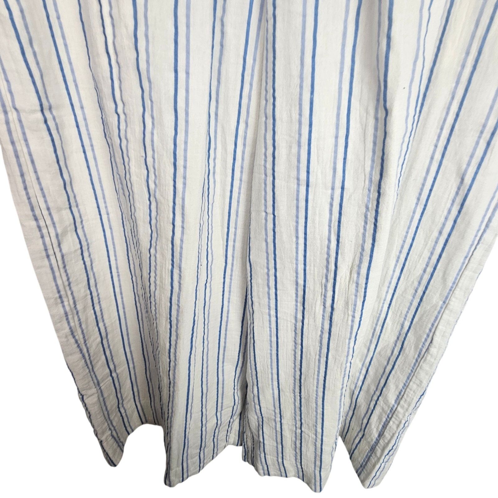 PACCBET Pact Atlantic Stripe Sea Salt Double Gauze Wide Leg Pants Size 34" / US 12 / IT 48 - 3 Thumbnail