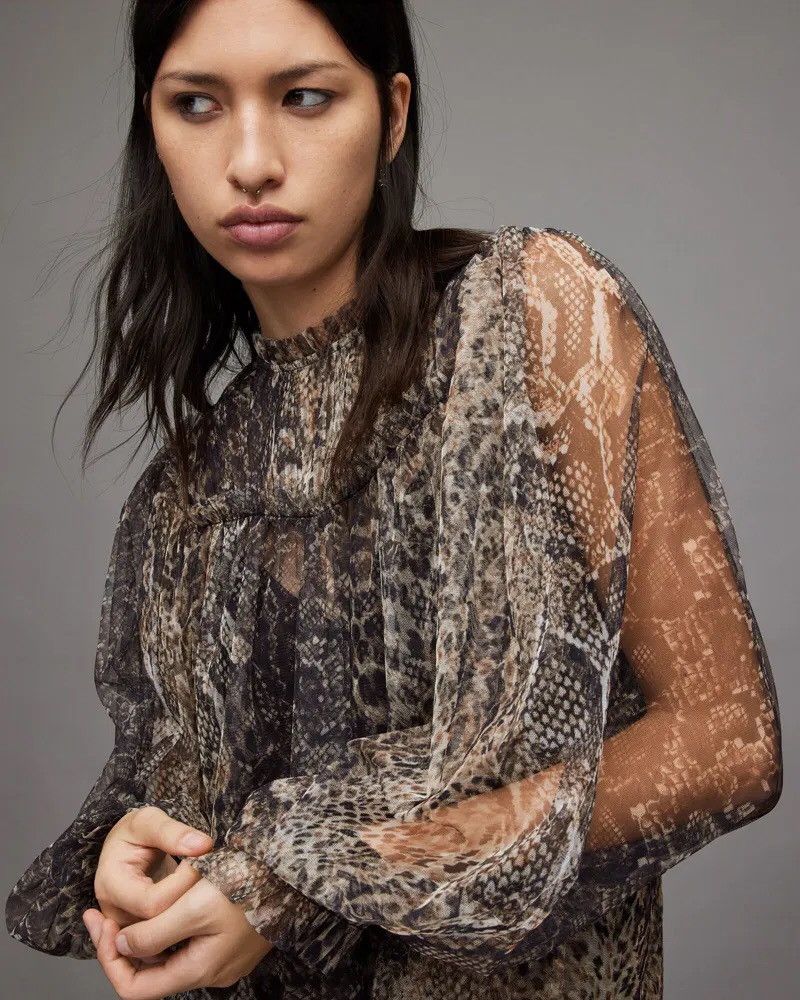 Allsaints Allsaints Perry Noche Animal Print Womens Top Size UK8 US4 Size S / US 4 / IT 40 - 15 Thumbnail