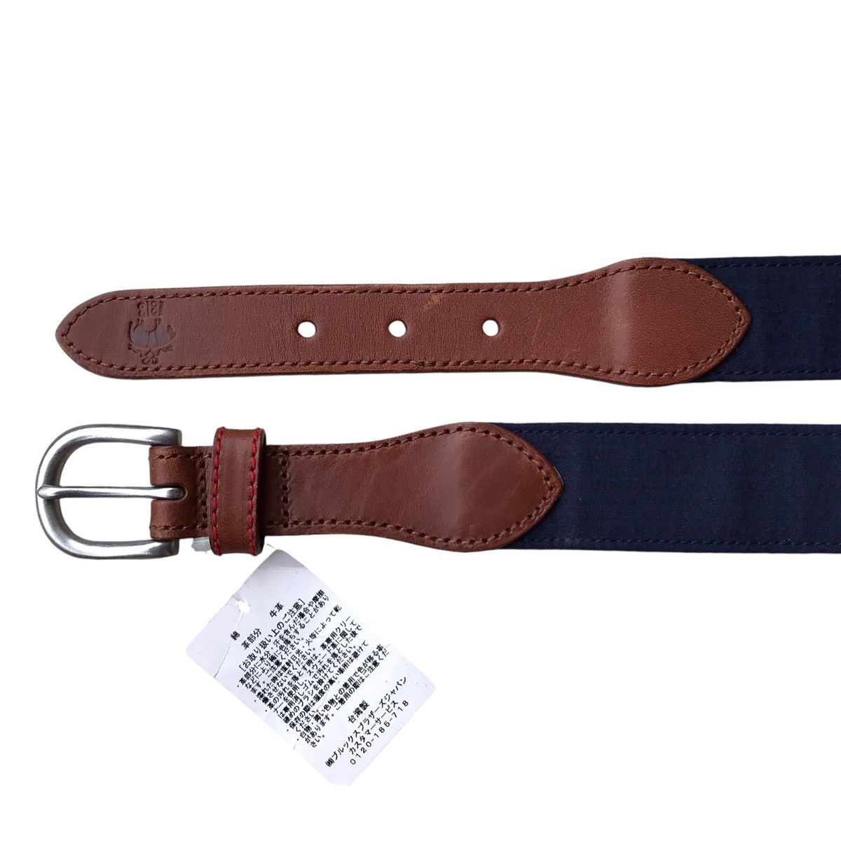 Brooks Brothers Brooks Brothers BNWT American Ivy Casual Cotton Leather Belt Size 32 - 1 Thumbnail