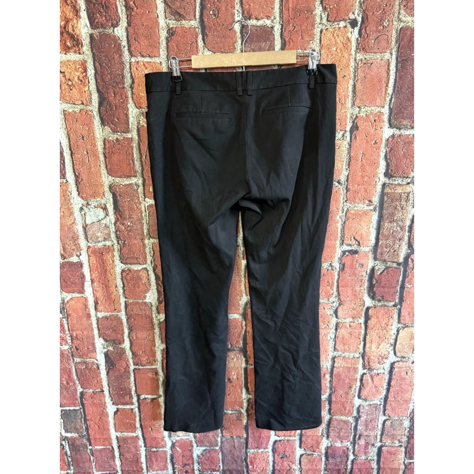 Express Express Womens Black Chino Business Pants Size 10R Straight Leg 30Inch Inseam Size 32" / US 10 / IT 46 - 2 Thumbnail