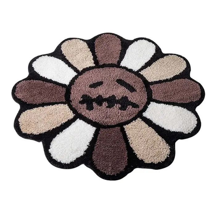 Handmade 100cm 3D Handmade Smiley Flower Art Soft Rug Size ONE SIZE - 7 Thumbnail