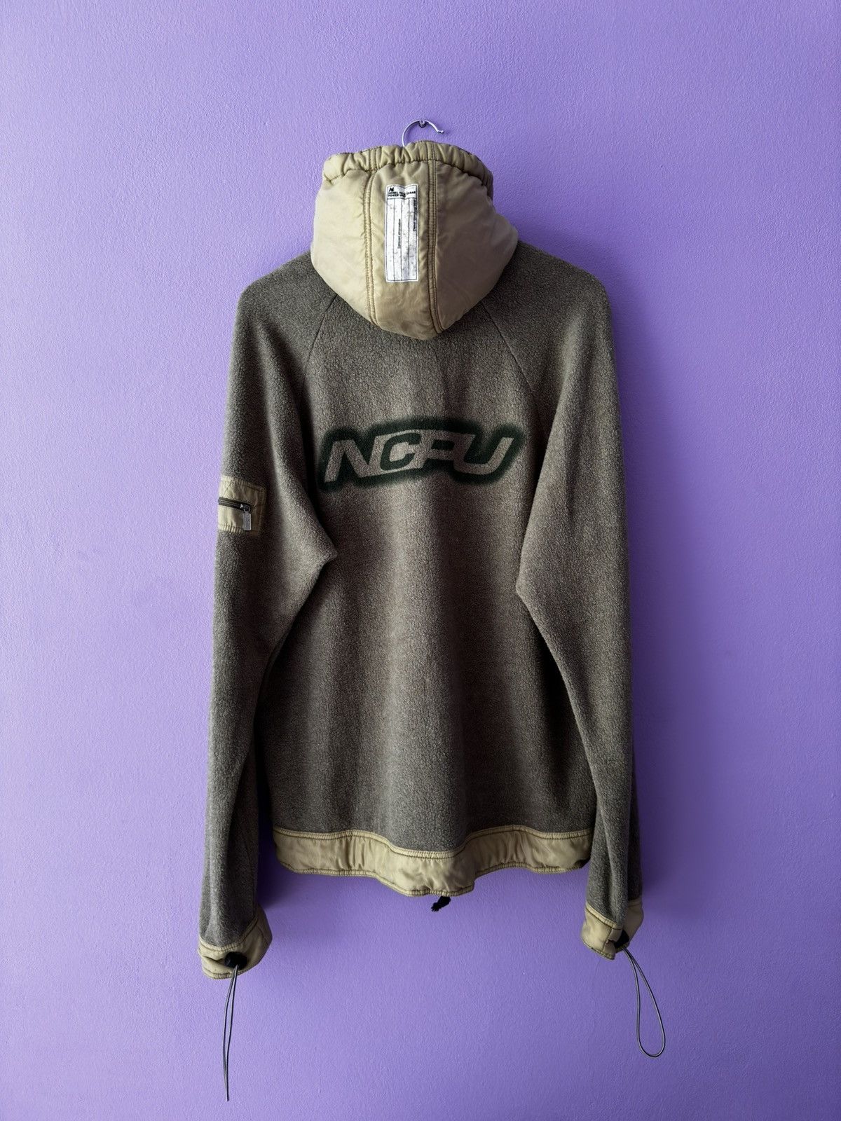 image of Archival Clothing x Diesel Vintage Khaki Ncpu Fleece Utility Archive Hoodie, Men's (Size XL)