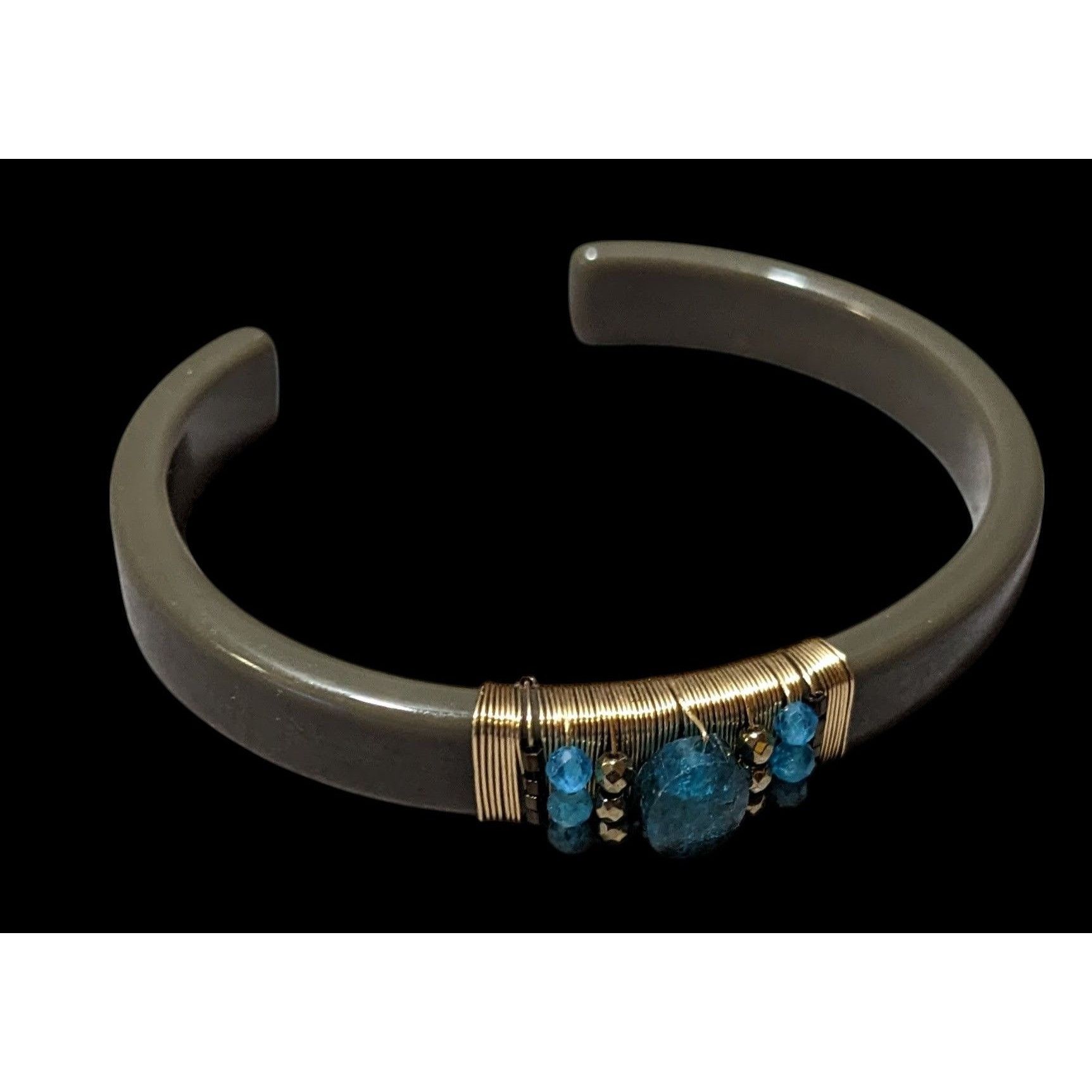 Other Zag Studious Grey And Gold Blue Gemmed Cuff Bracelet Size ONE SIZE - 4 Thumbnail
