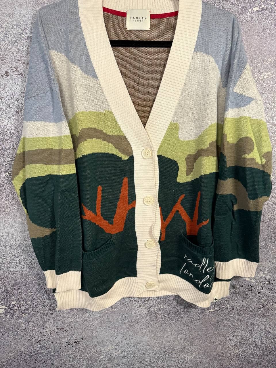 Japanese Brand × Vintage Radley London Pale Blue Radley & Friends Scenic Intersia Size L / US 10 / IT 46 - 3 Thumbnail