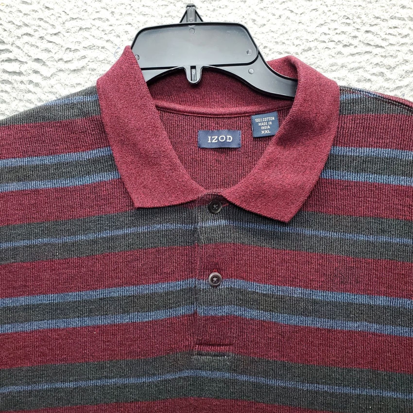 Izod IZOD Polo Shirt Mens XXL Multicolor Striped Knit Long Sleeve Slit Popover EUC Size US XXL / EU 58 / 5 - 7 Thumbnail