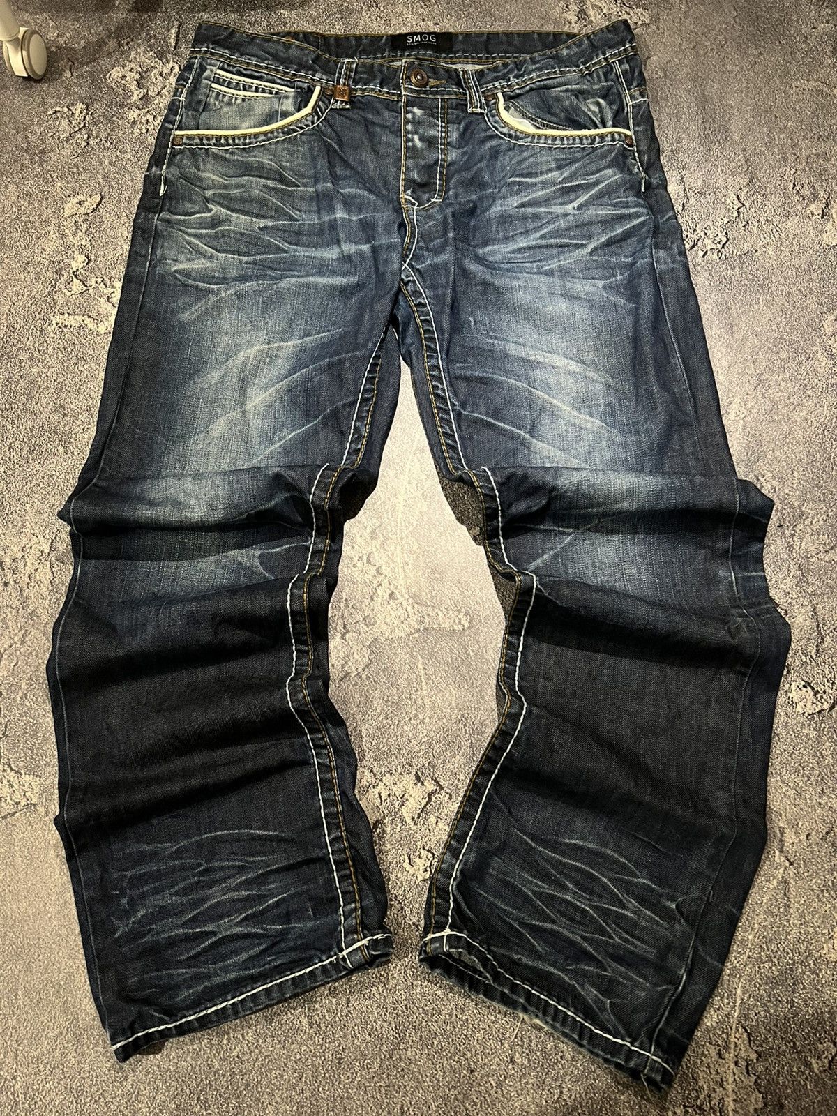 Japanese Brand Faded Shredded Destroyed Slim - Avan Number Nine Style Size US 36 / EU 52 - 1 Thumbnail