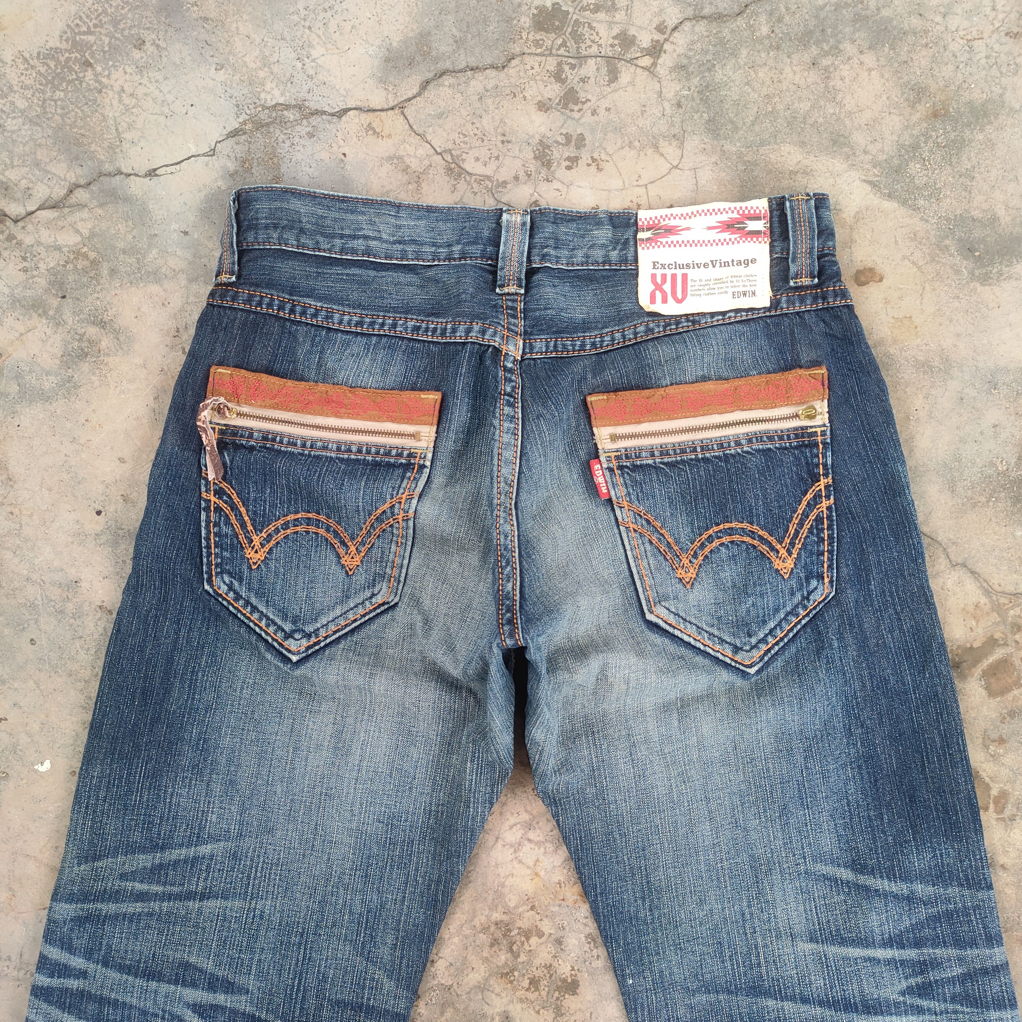 Edwin W36 VINTAGE EDWIN XV MUD WASHED RIPPED JEANS DENIM PANTS Size US 36 / EU 52 - 10 Thumbnail