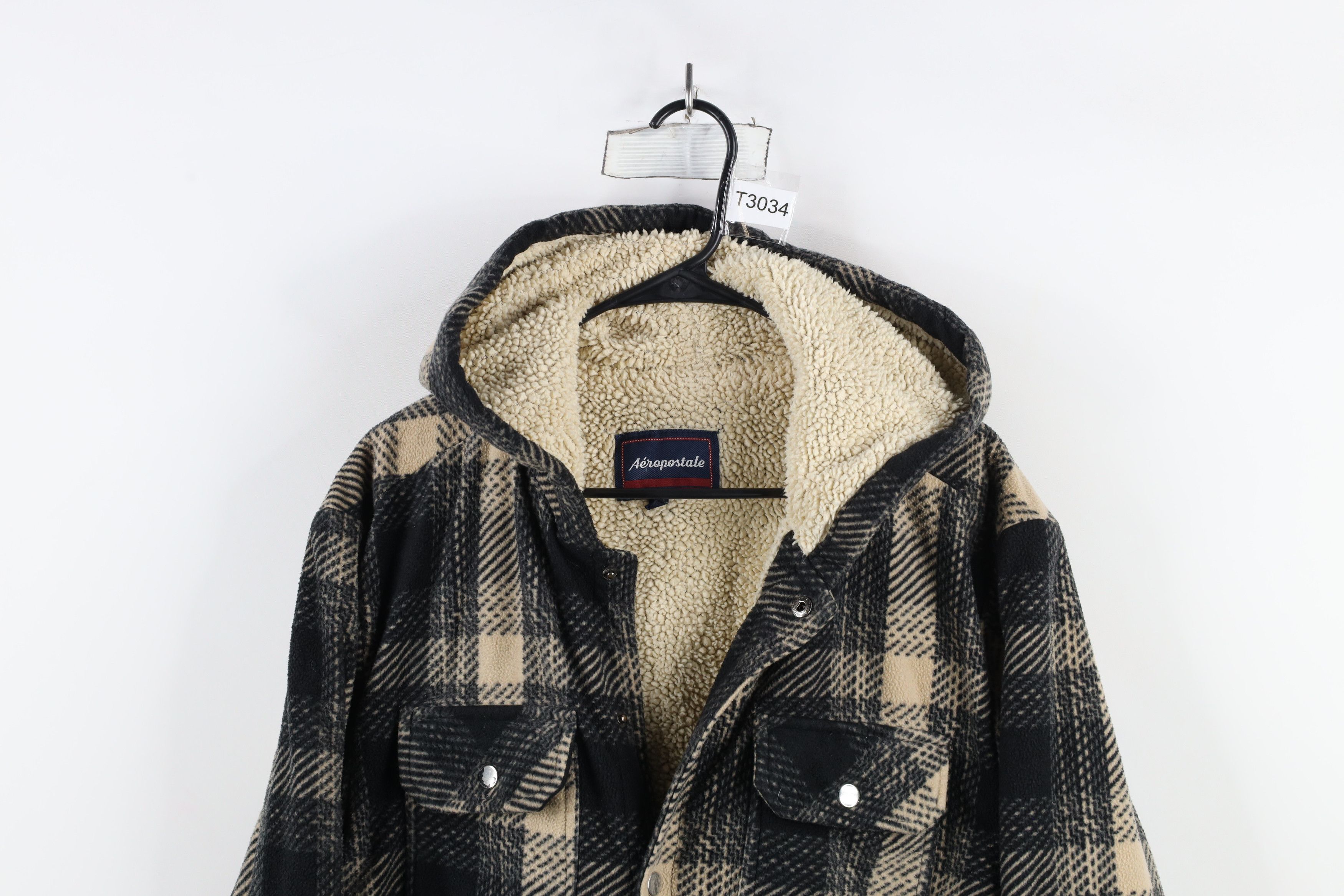 Aeropostale × Vintage Vintage 90s Y2K Aeropostale Fleece Lined Hooded Shirt Jacket Size US L / EU 52-54 / 3 - 2 Thumbnail