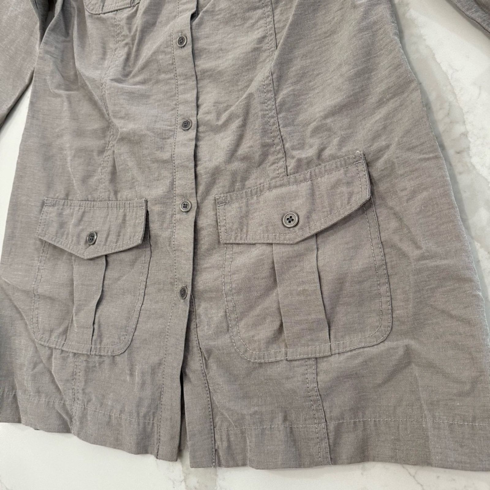 Chicos Vintage Chicos LinenBlend Military Style Jacket Womens Small Size S / US 4 / IT 40 - 3 Thumbnail