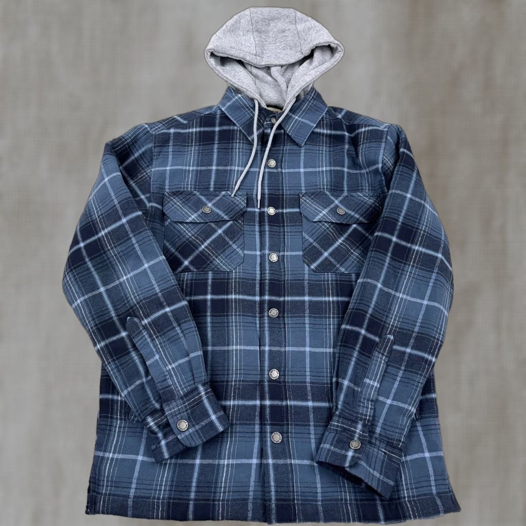 Vintage RedHead Shacket Men Small Blue Plaid Flannel Shirt Jacket Quilt Lined Hoodie A23 Red Size US S / EU 44-46 / 1 - 1 Thumbnail