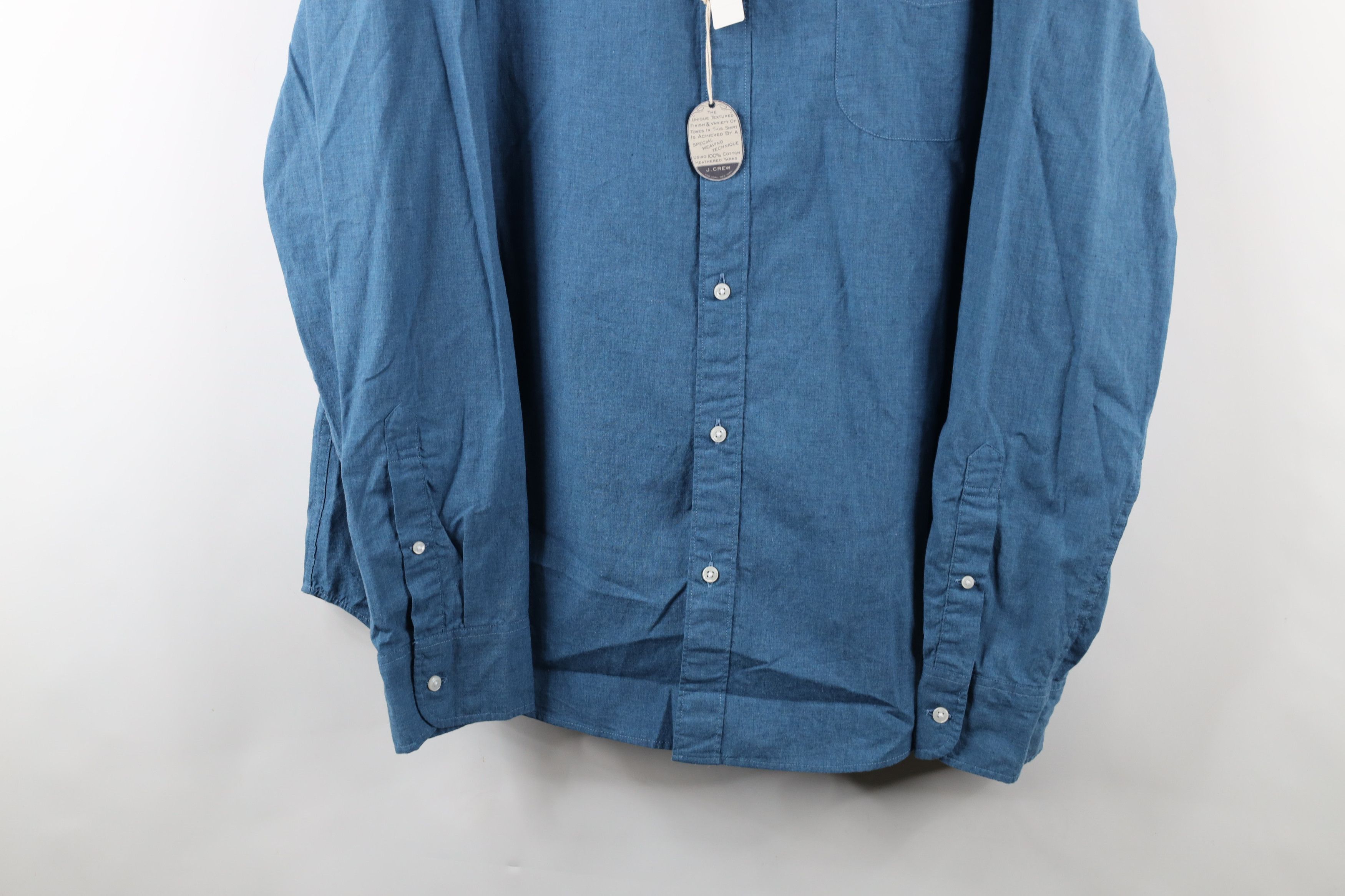 J.Crew × Vintage New J Crew Cotton Heathered Chambray Button Down Shirt Blue Size US XL / EU 56 / 4 - 3 Thumbnail