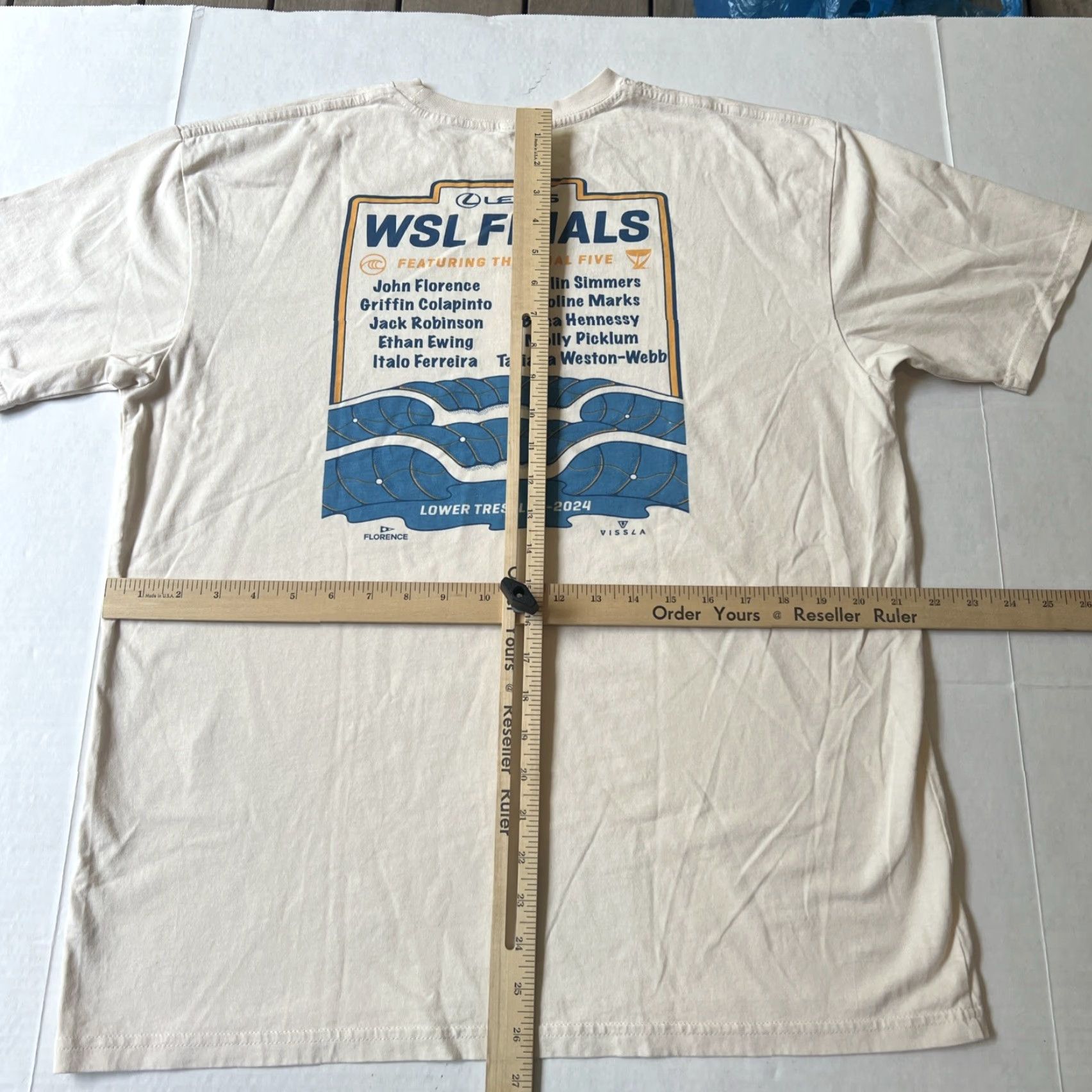 Vintage VINTAGE WSL Surf Contest Finals 2024 Lower Trestles John John Florence Shirt L Beige Raglan Graphic Print Pocket Logo Men Tee Size US L / EU 52-54 / 3 - 7 Thumbnail